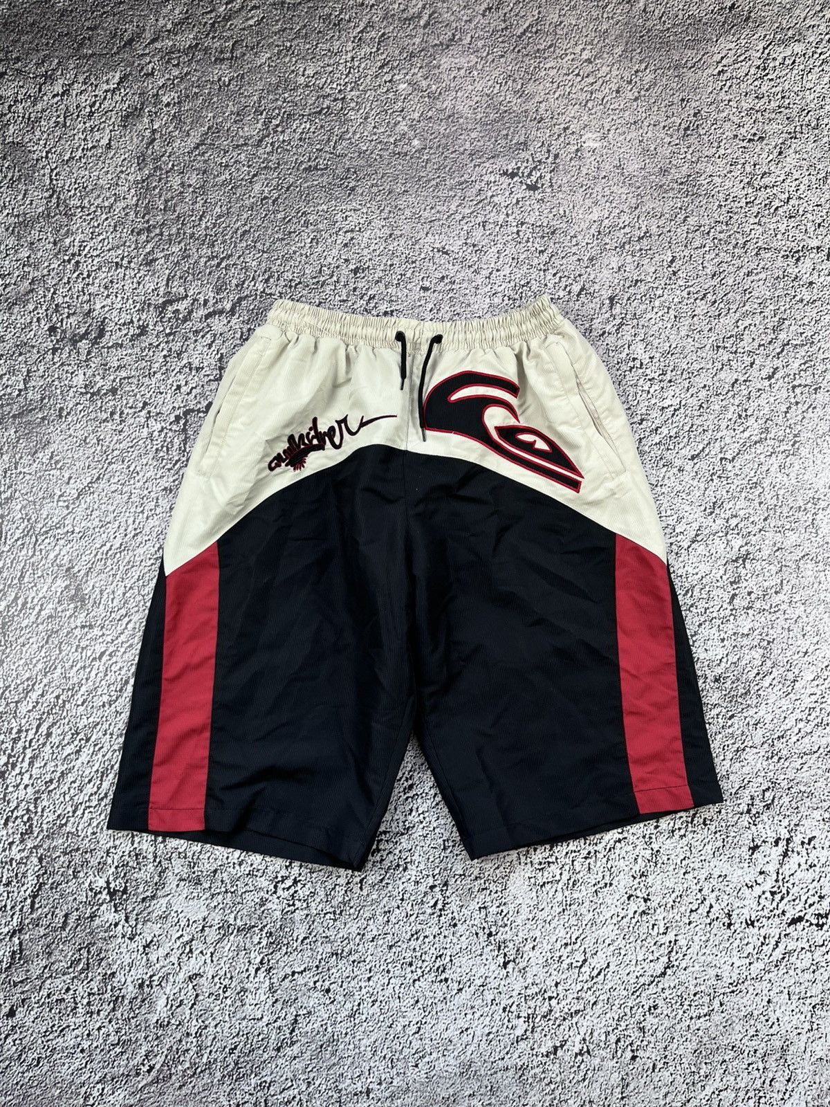 Quicksilver Rare Vintage Quicksilver Big Logo Nylon Shorts Y2K Size US 36 / EU 52 - 1 Thumbnail