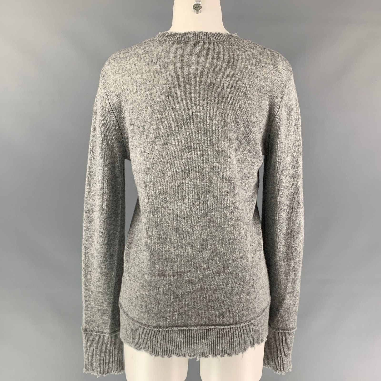 R13 R13 Size S Grey Heather Distressed Cashmere Sweater Size S / US 4 / IT 40 - 3 Thumbnail