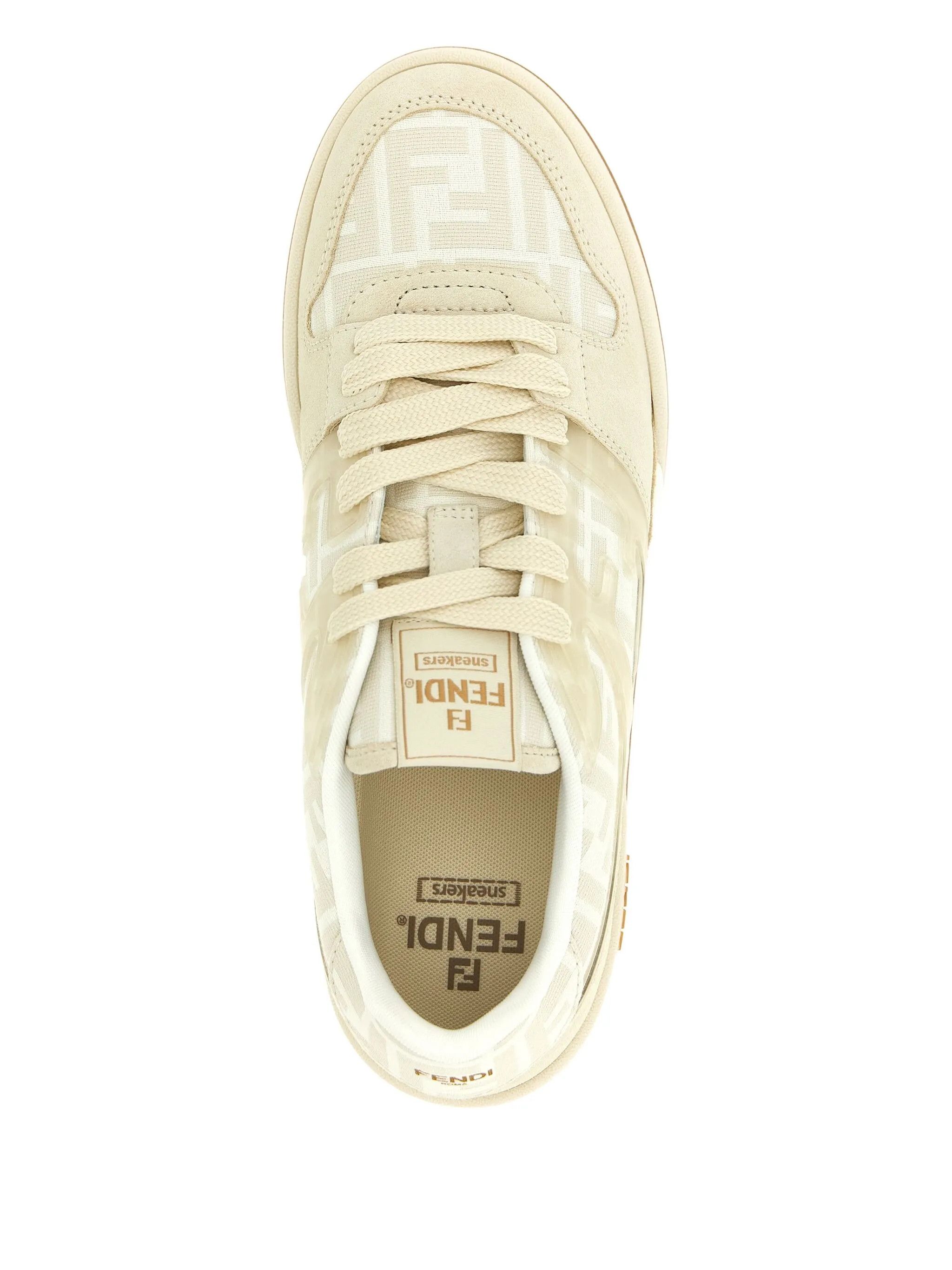 Fendi os11x0526 Match FF-Jacquard Low-Top Sneakers in White Size US 10 / EU 43 - 3 Thumbnail