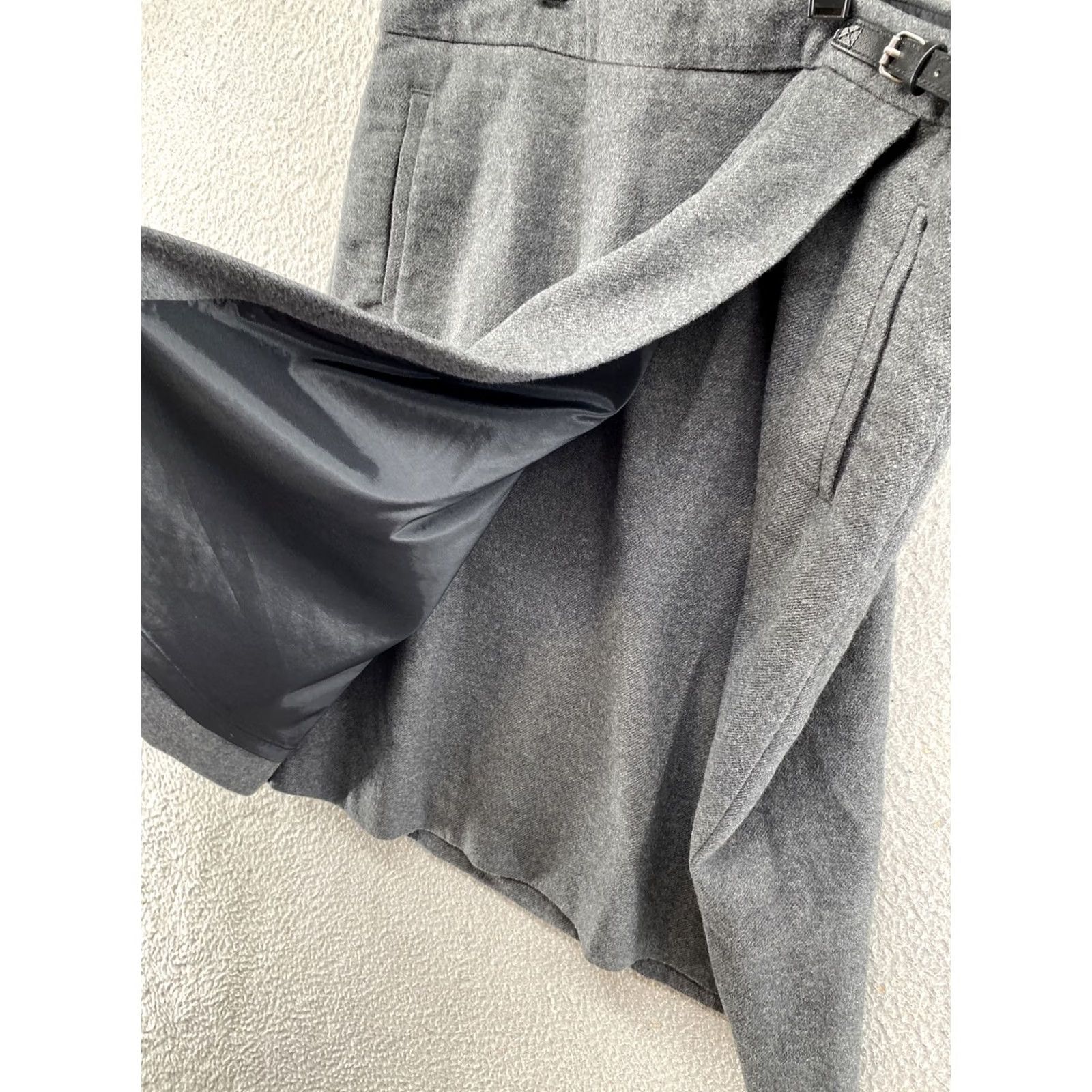 Vintage LL Bean Womens Gray Knit Wrap Buckle Skirt Size 8 Reg Size 30" / US 8 / IT 44 - 3 Thumbnail