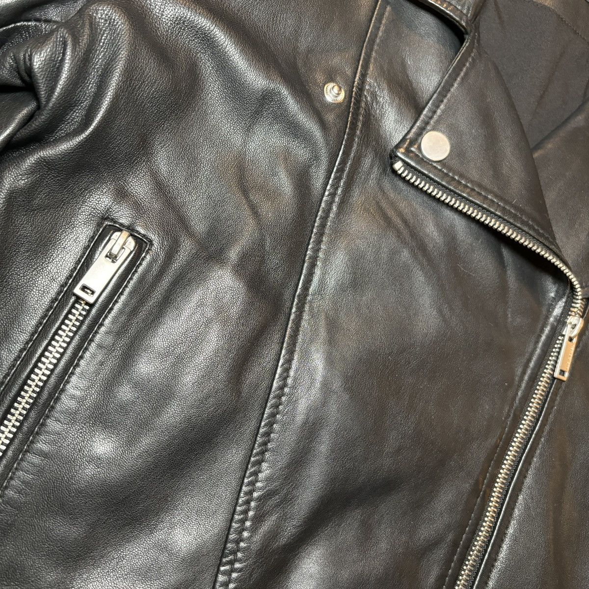 IKKS Ikks Women’s Lambskin Leather Biker Jacket Size M / US 6-8 / IT 42-44 - 3 Thumbnail