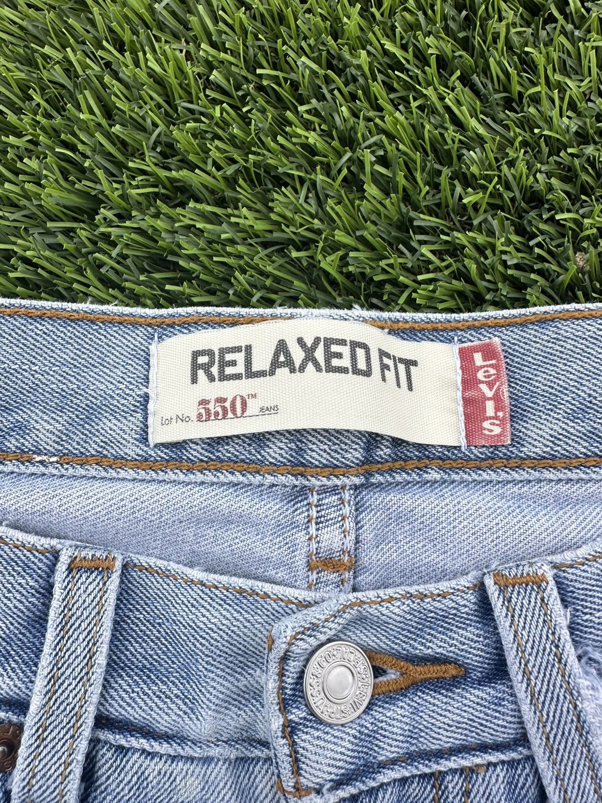 Japanese Brand × Levi's × Vintage Vintage baggy sashiko patch Levi’s 550 jorts Size US 31 - 5 Thumbnail