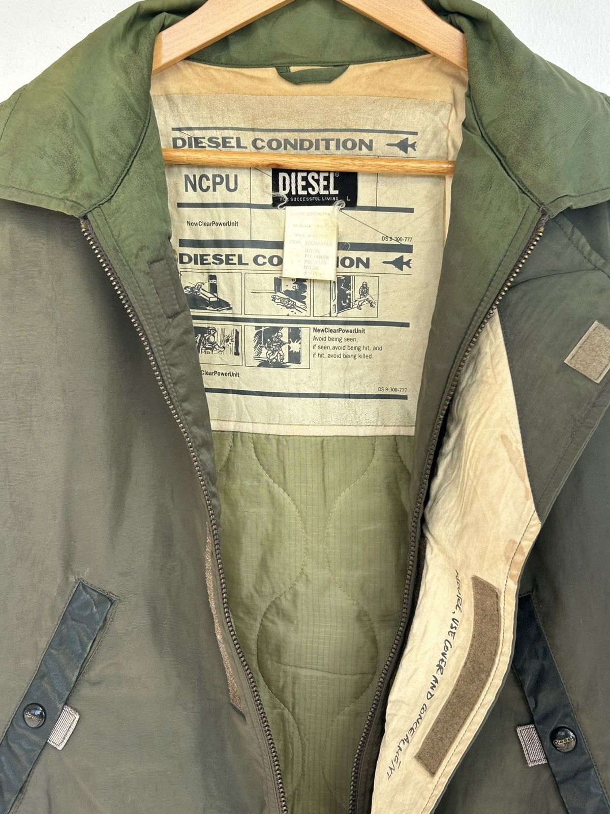 Diesel Diesel Vintage Nylon Green Army Jacket Size US L / EU 52-54 / 3 - 7 Thumbnail
