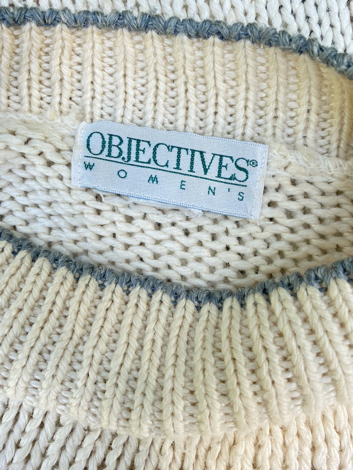 Designer × Vintage OBJECTIVES Floral Embroidery Knit Sweater Size XL / US 12-14 / IT 48-50 - 13 Thumbnail