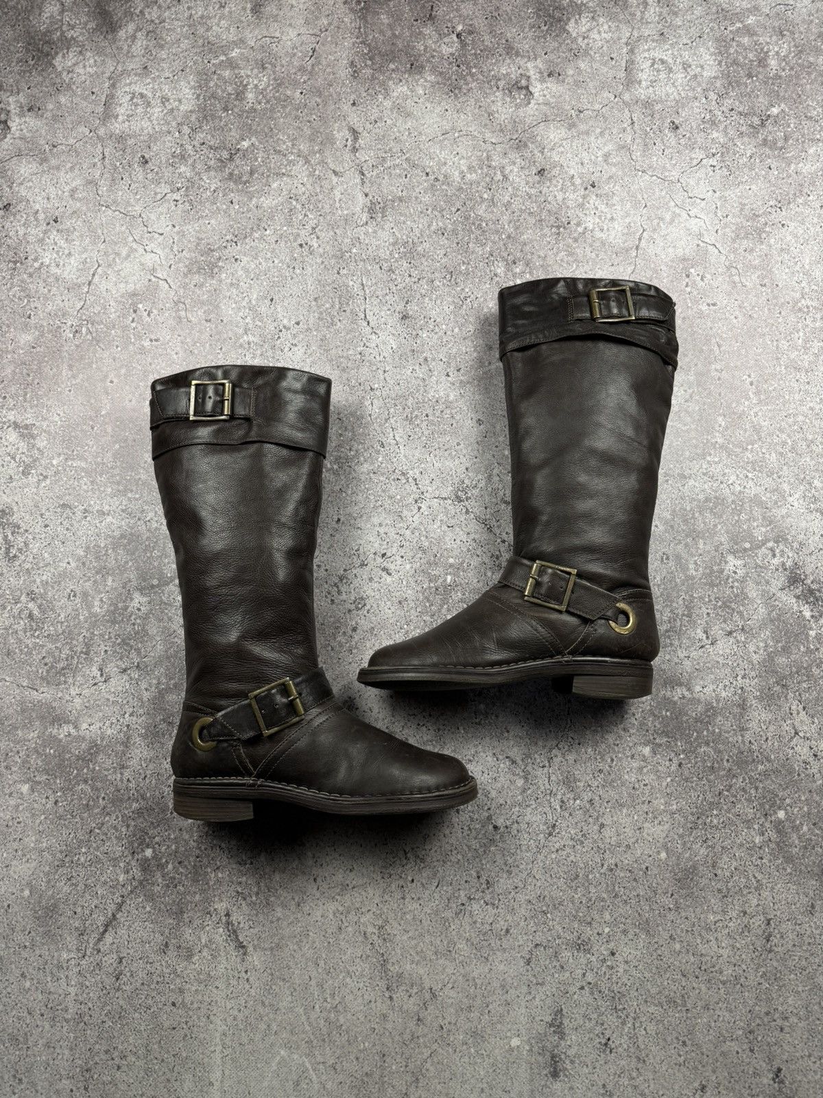 If Six Was Nine Vintage AS 98 Heel Rick Owens Style Leather Biker Boots Y2K Size US 8 / IT 38 - 2 Thumbnail