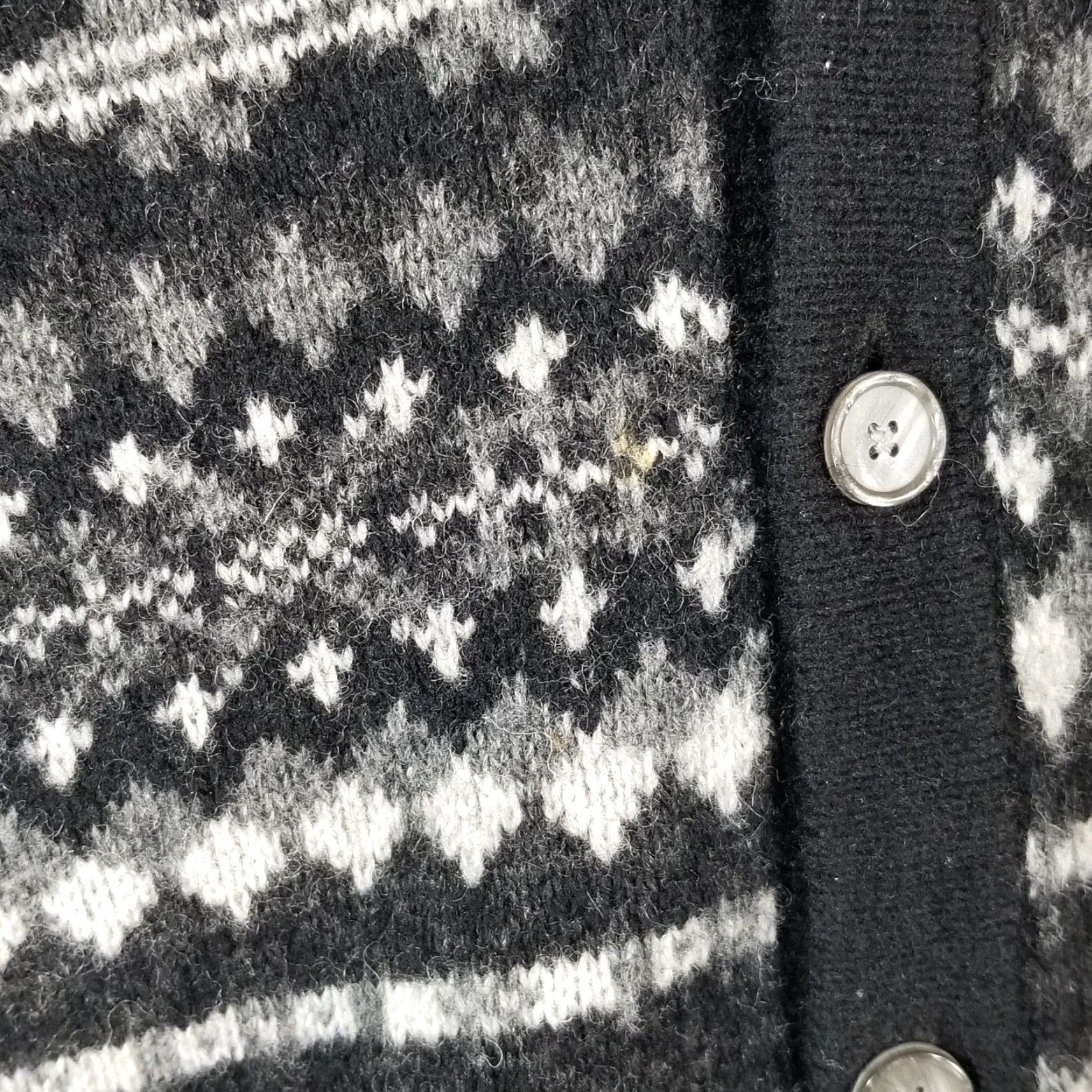VINTAGE Jos. A. Bank Sweater Vest Men's Large Black Wool Blend Fair Isle Luxury Casual Workwear Hipster Preppy