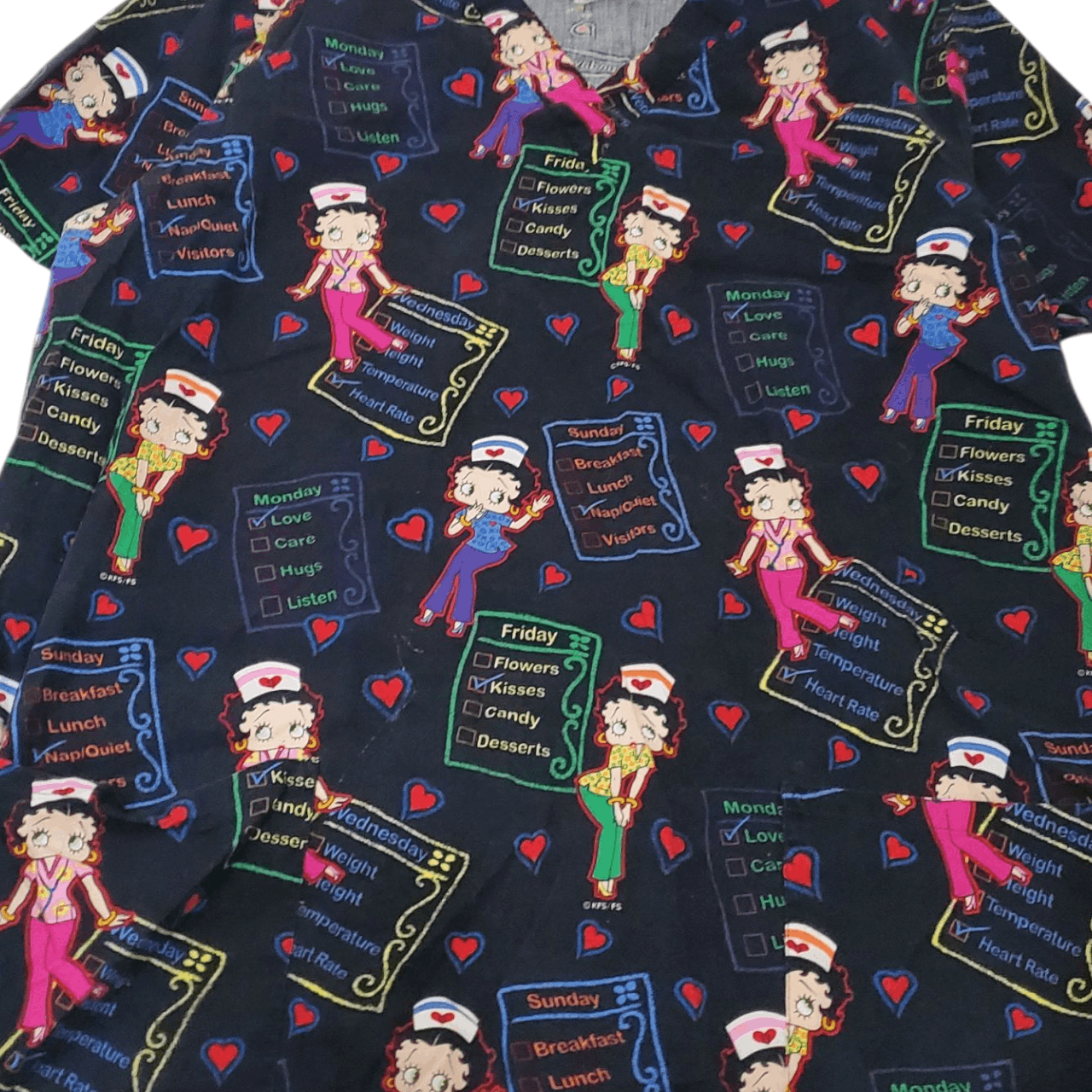 Vintage 2005 Betty Boop Nurse Scrub Size L / US 10 / IT 46 - 2 Thumbnail