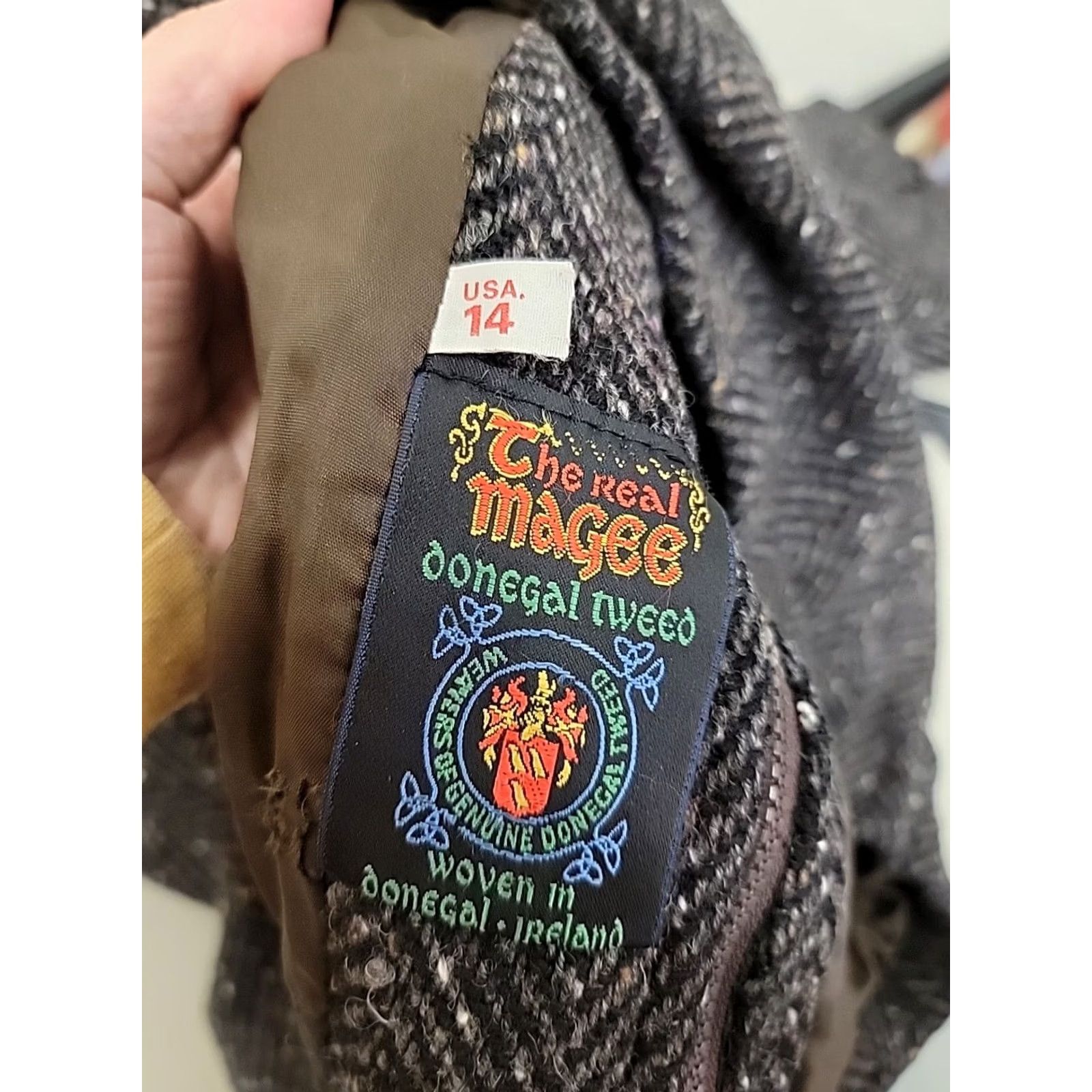 Vintage VINTAGE Henry White Dublin THE REAL MAGEE Wool Tweed Jacket Women Size 14 Brown Size XL / US 12-14 / IT 48-50 - 4 Thumbnail