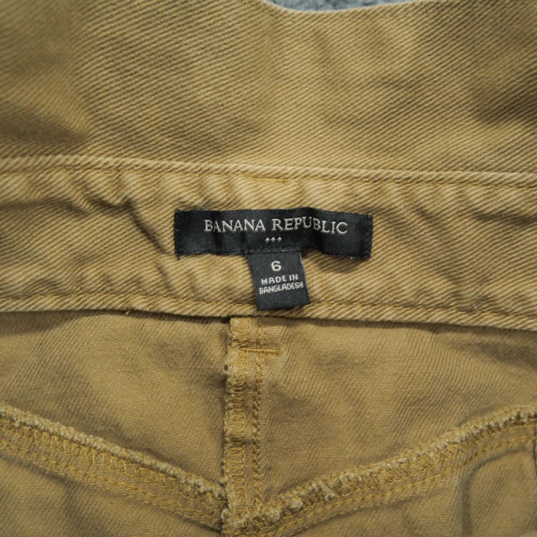 Banana Republic VINTAGE Banana Republic Skirt Womens 6 Brown Canvas Button Fly Tie Belt Short Pencil Skirt Brown Womens Size 28" / US 6 / IT 42 - 5 Thumbnail
