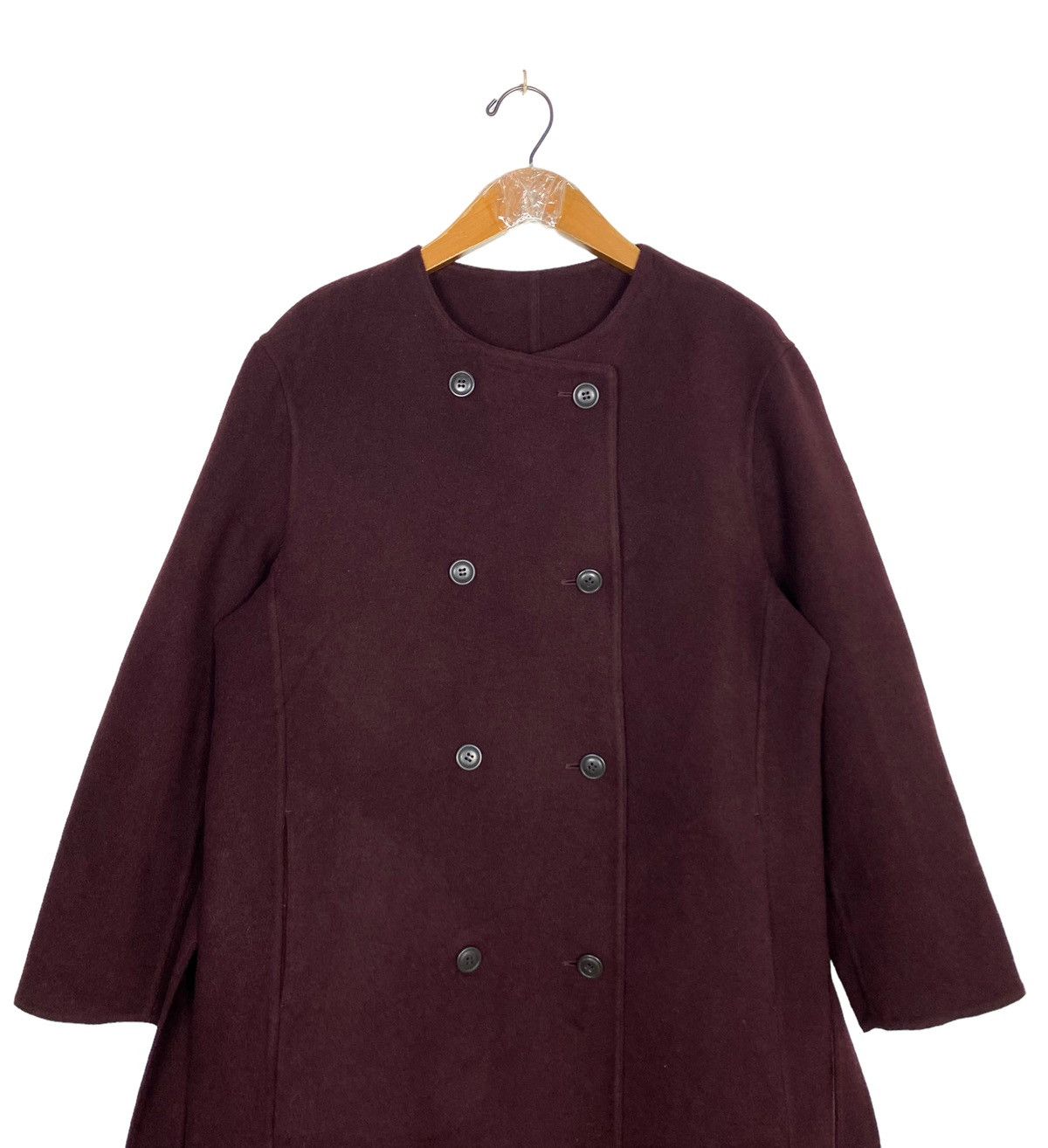 Designer Rare‼️ Ines De La Fressange Paris X Uniqlo Belted Wool Coat Size L / US 10 / IT 46 - 2 Thumbnail