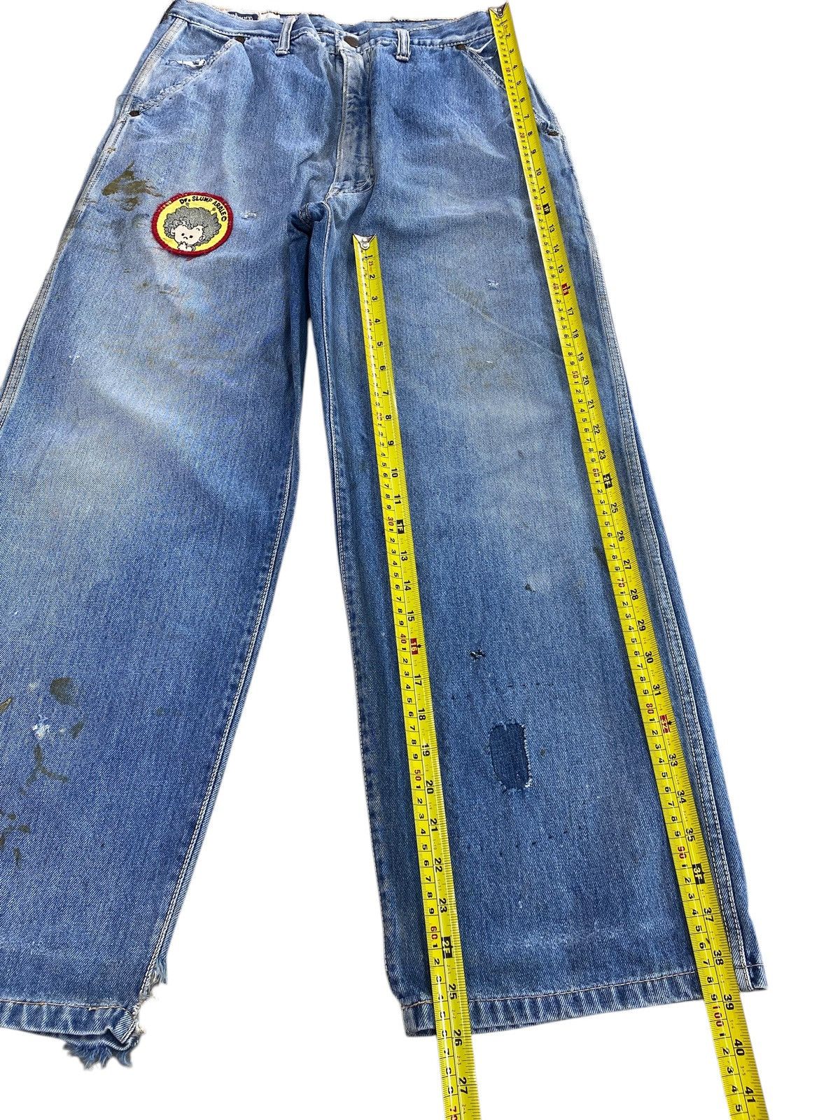 Japanese Brand Japanese Brand Faded Wide Leg Jeans with Dr. Slump Patch Size US 31 - 5 Thumbnail