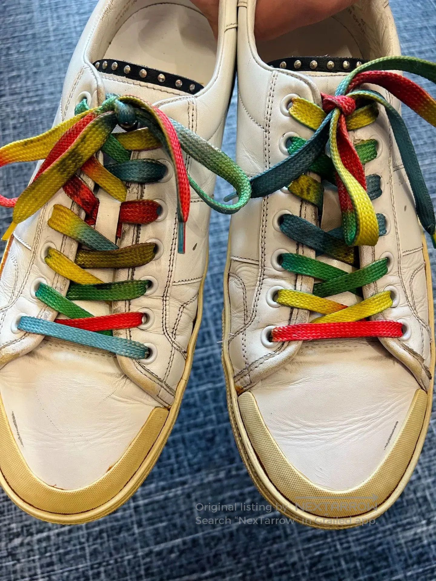 Saint Laurent Paris Saint Laurent Rainbow Studded Sneakers. Size US 9.5 / EU 42-43 - 8 Thumbnail