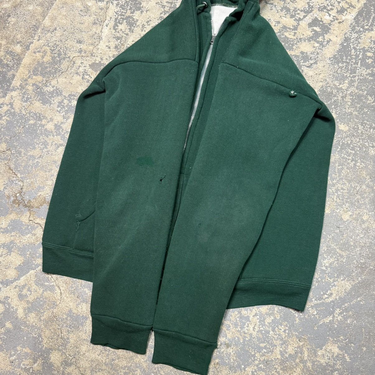Vintage True Vintage Green Cotton Waffle Insulated Thermal Zip Hoodi Size US M / EU 48-50 / 2 - 14 Thumbnail