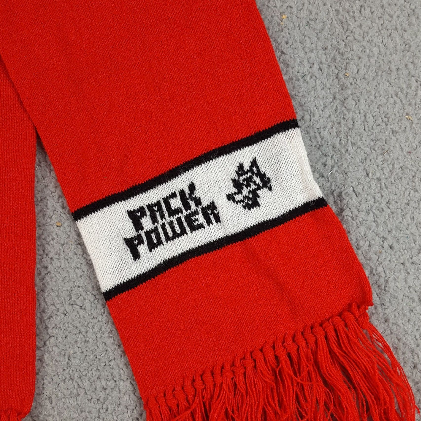 Vintage VINTAGE 80s Ice Inc NCSU Wolf Pack Scarf Red Cotton Fringe Tassel Retro College Football Unisex Size ONE SIZE - 2 Thumbnail