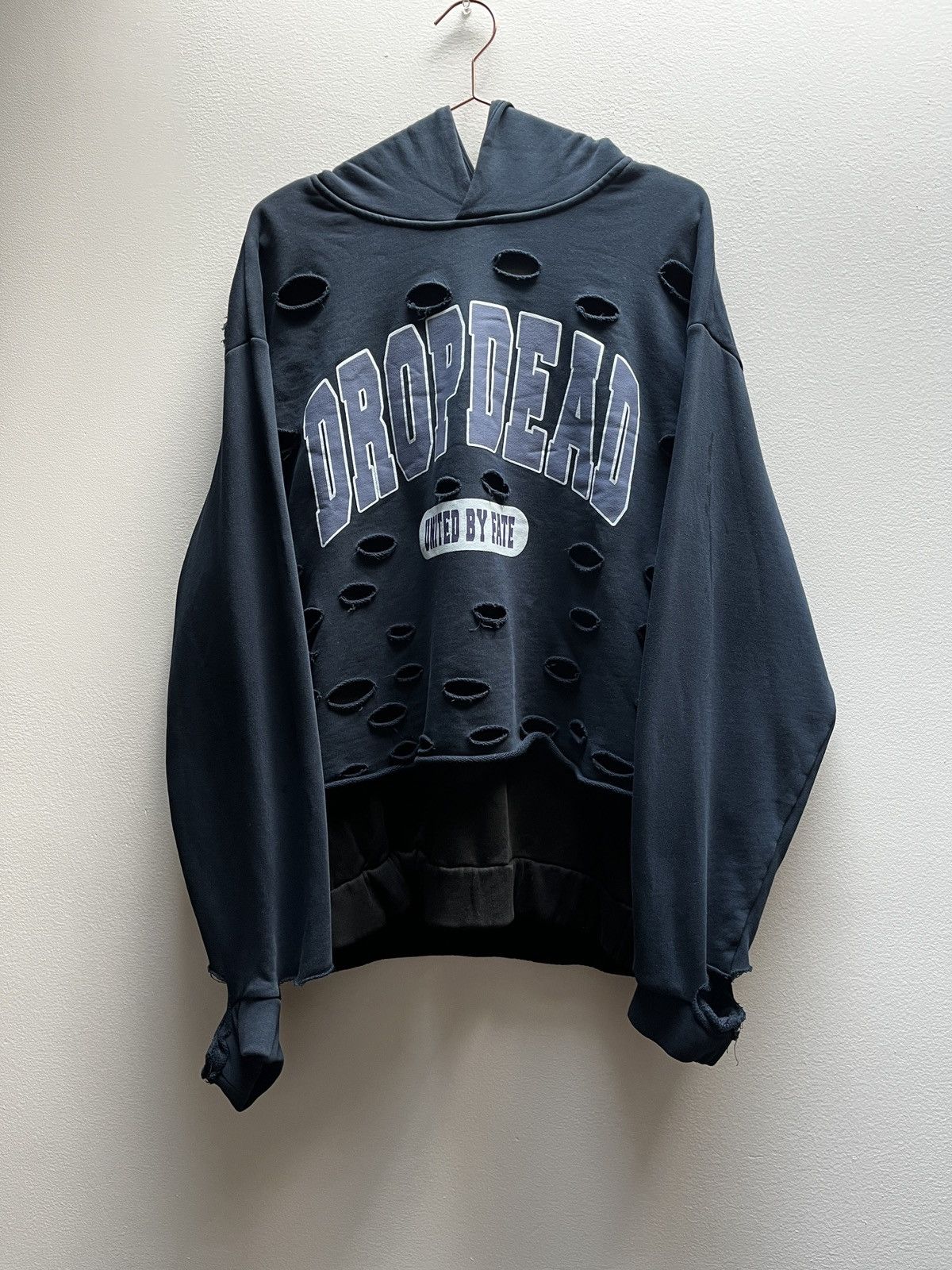 Drop Dead Drop Dead Layered Distressed Hoodie (unisex) Size US S / EU 44-46 / 1 - 1 Thumbnail