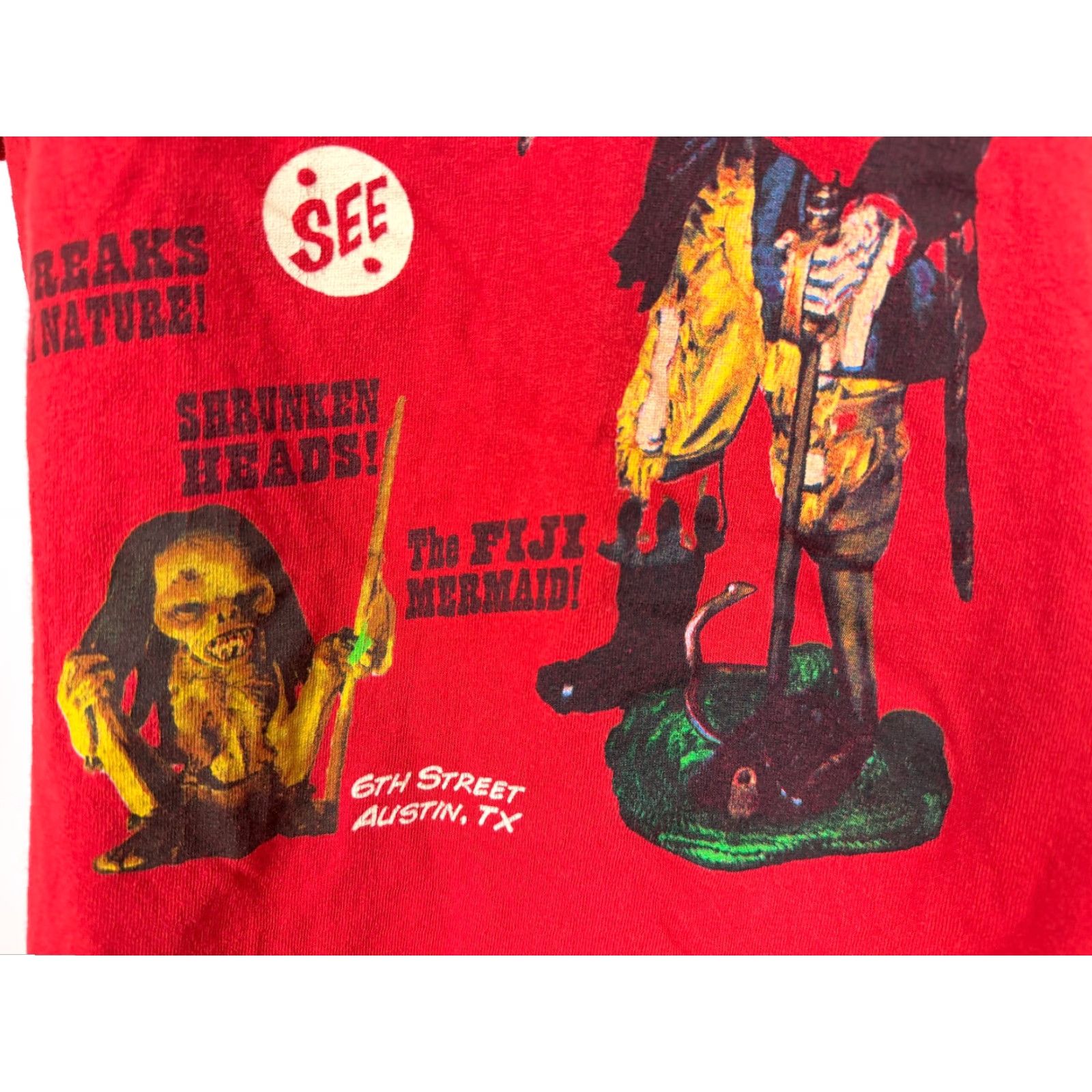 Gildan Museum of the Weird Shirt Large 6th Street Austin Texas Freaks Mermaid Pirate Size US L / EU 52-54 / 3 - 5 Thumbnail