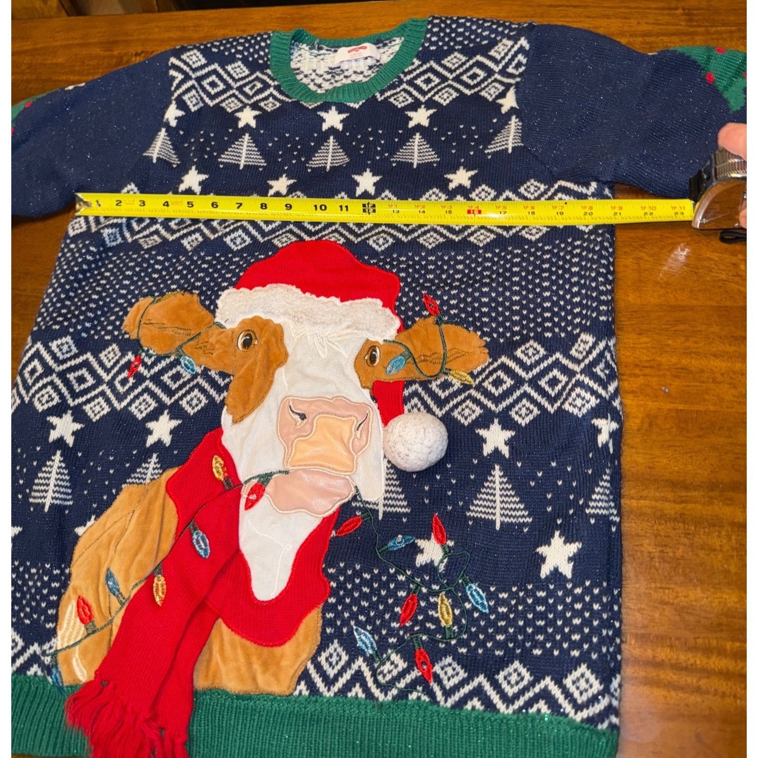 Other Ugly Christmas Sweater Cow Holiday Knit Pullover With Lights Size L / US 10 / IT 46 - 6 Thumbnail