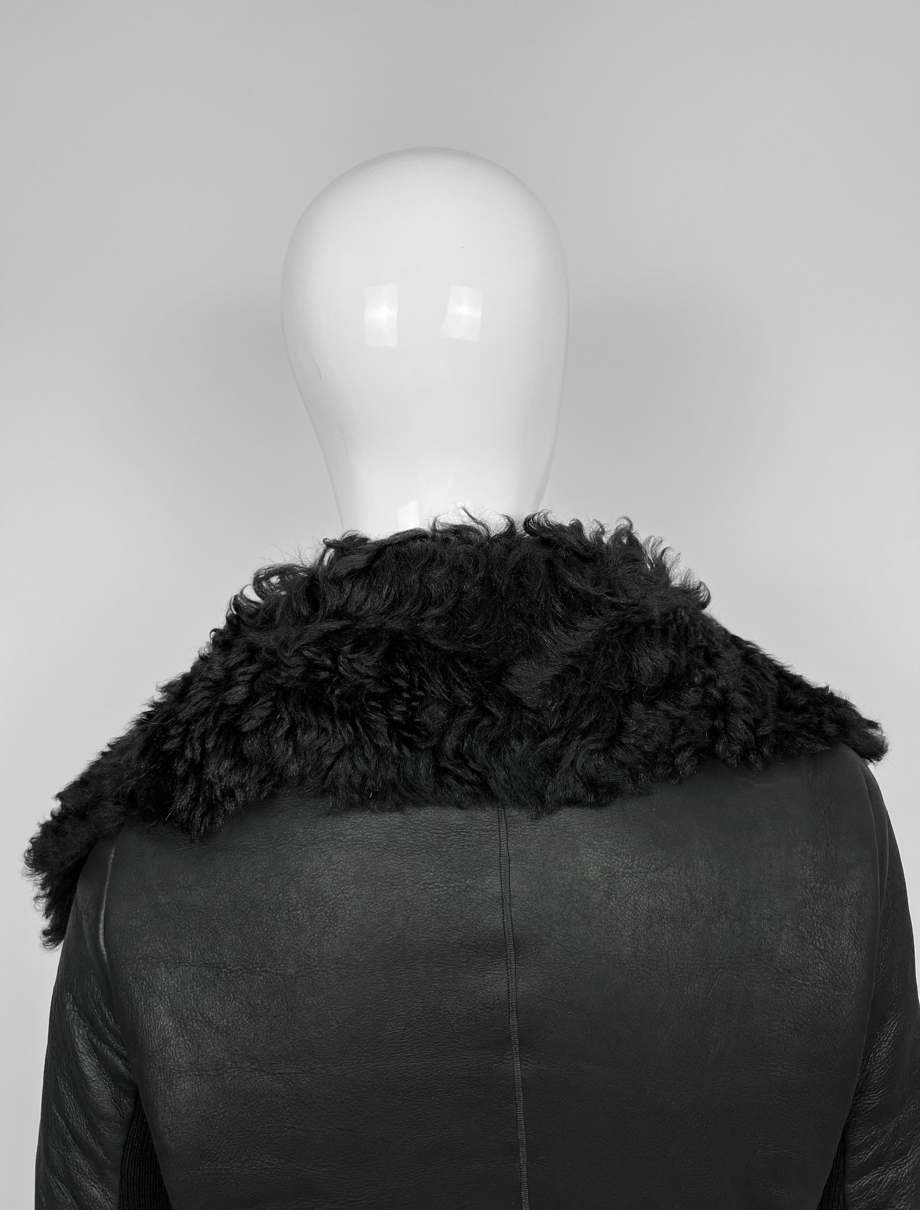 Rick Owens LONG LAMB FUR SHEARLING LEATHER JACKET -- RETAIL $5000 -- Size M / US 6-8 / IT 42-44 - 20 Thumbnail