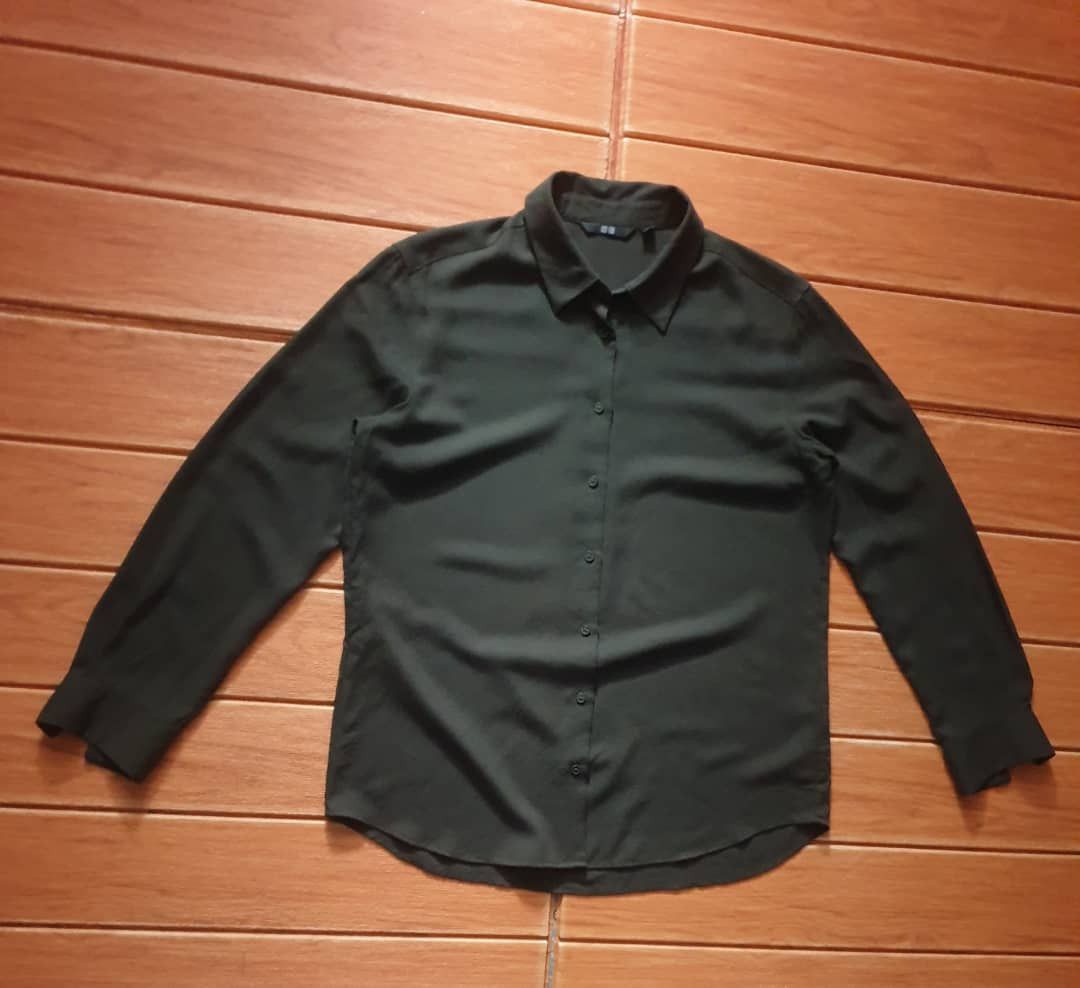 Japanese Brand Uniqlo Japanese brand green button ups shirt Size L / US 10 / IT 46 - 5 Thumbnail