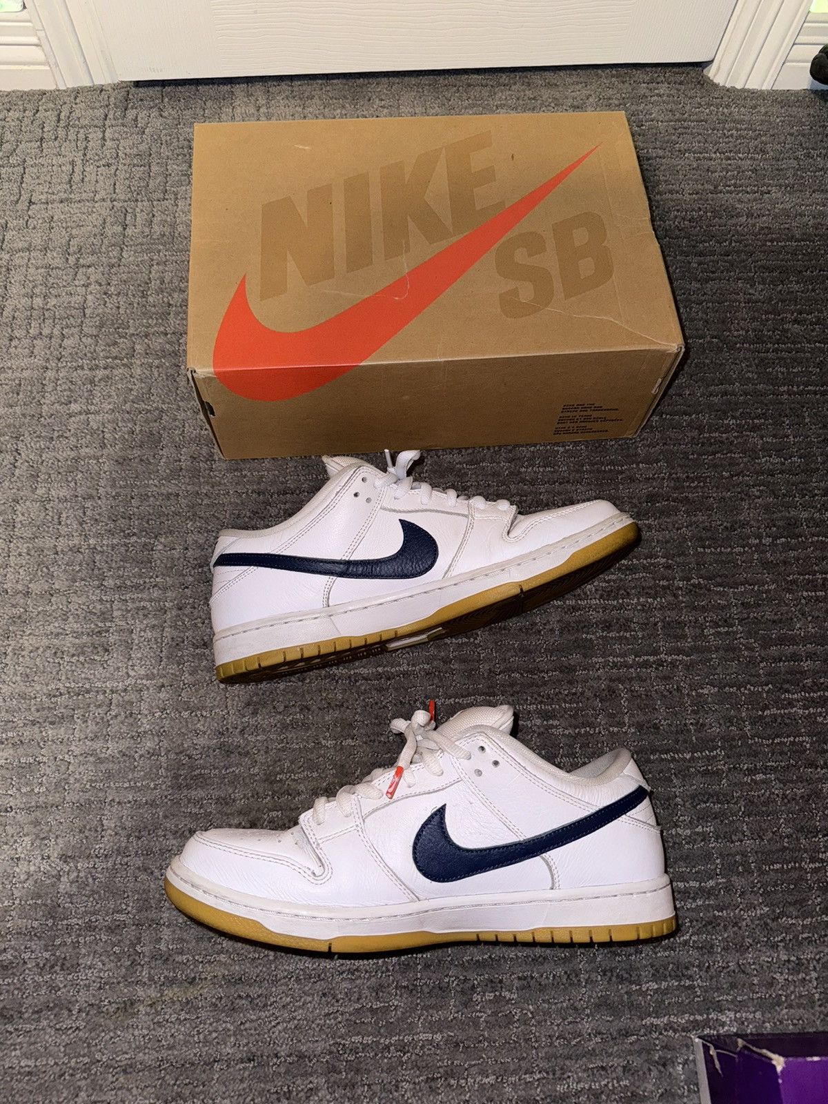 Dunk Low Orange Label White Navy Nike SB Dunk Low Orange Label