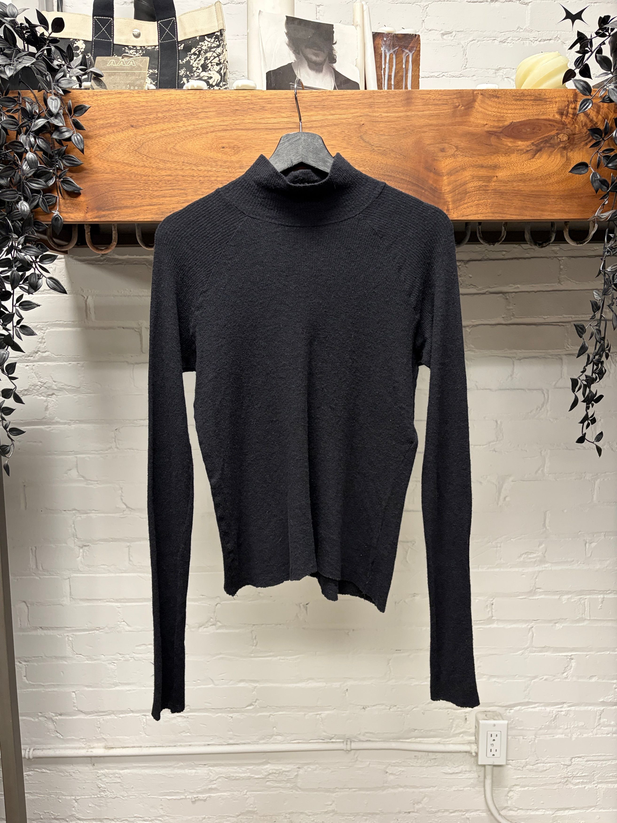 Haider Ackermann Haider Ackermann ‘Mock Neck’ Black Ribbed Wool Sweater Size US L / EU 52-54 / 3 - 3 Thumbnail