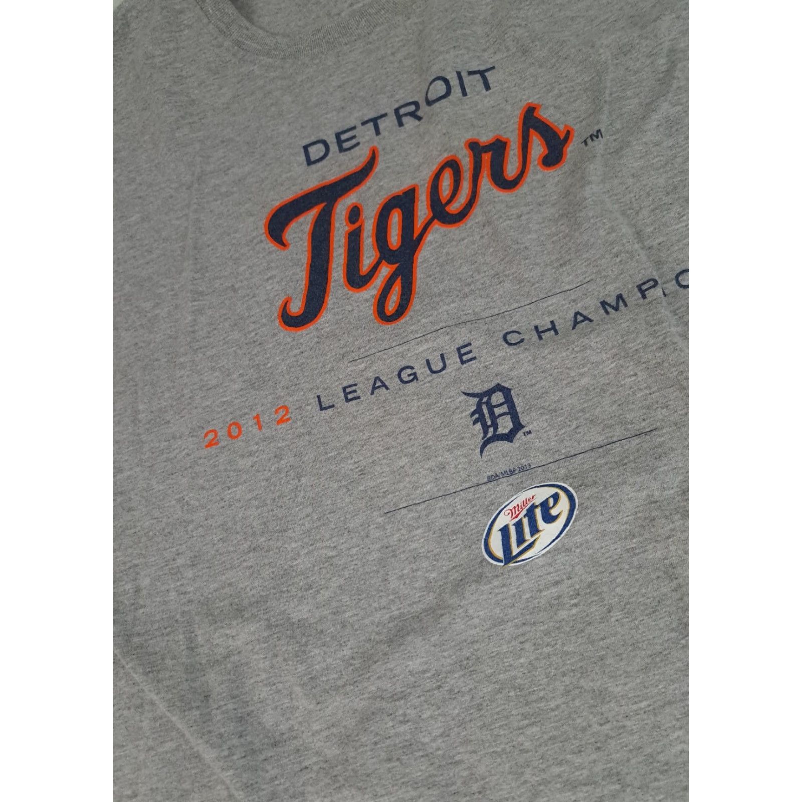 Fruit Of The Loom VINTAGE Detroit Tigers Baseball Miller Lite 2012 Printed T-Shirt MLB X-Large Size US XL / EU 56 / 4 - 3 Thumbnail