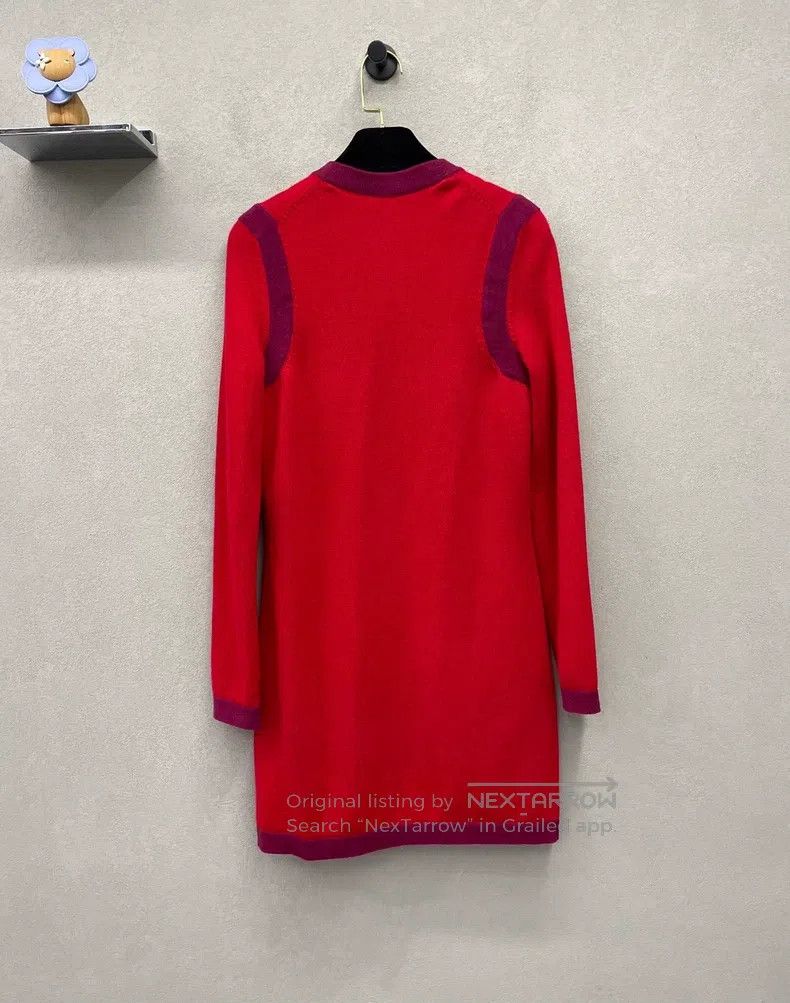 Chanel Chanel Red knitted cardigan coat Size XXS / US 00 / IT 34 - 2 Thumbnail