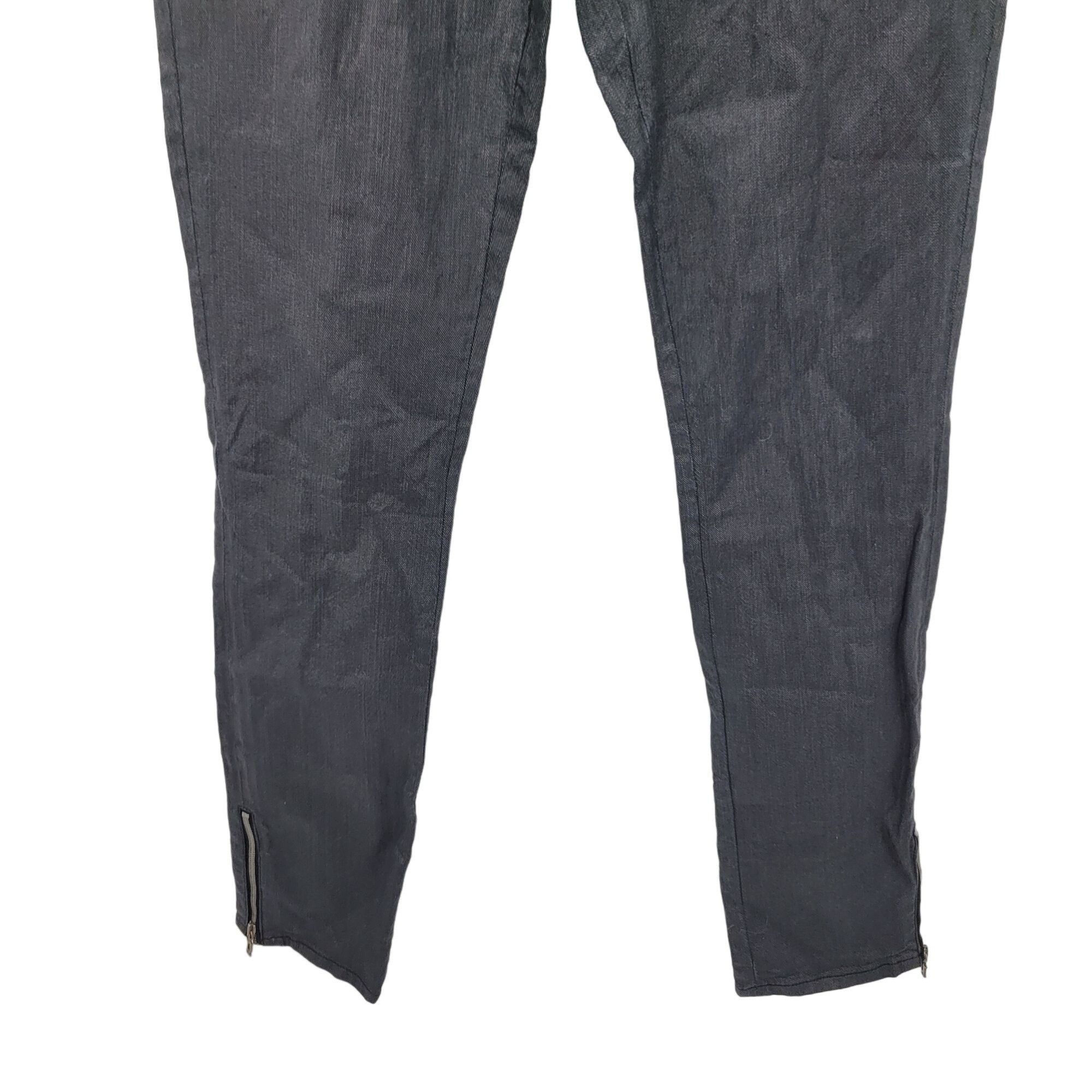 John Galliano Galliano Black Waxed Moto Jeans 32 Ankle Zip Pockets Militar Size 32" / US 10 / IT 46 - 8 Thumbnail