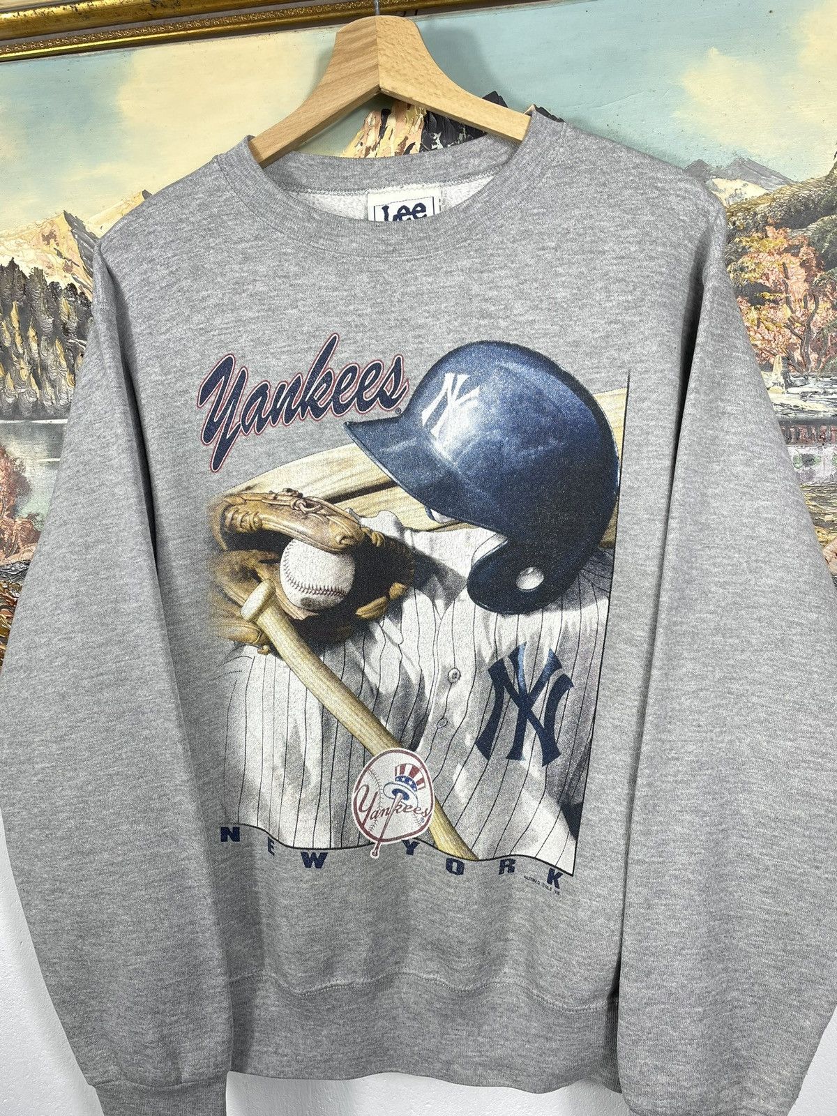 New York Yankees × Vintage New York Yankees Retro Lee Crewneck Nutmeg MLB Baseball Size US S / EU 44-46 / 1 - 4 Thumbnail