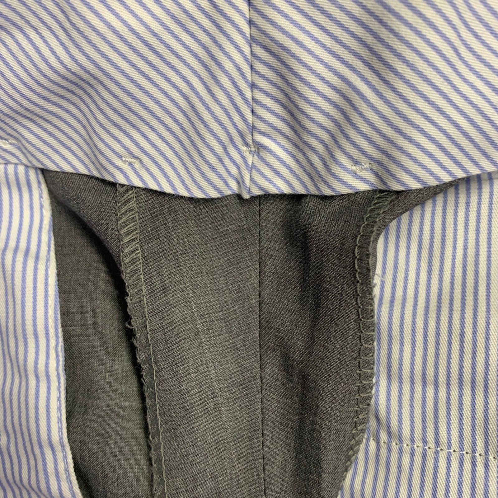 Hadleigh's Grey Wool Silk Flat Front Cuffed Straight Dress Pants Size US 33 - 5 Thumbnail