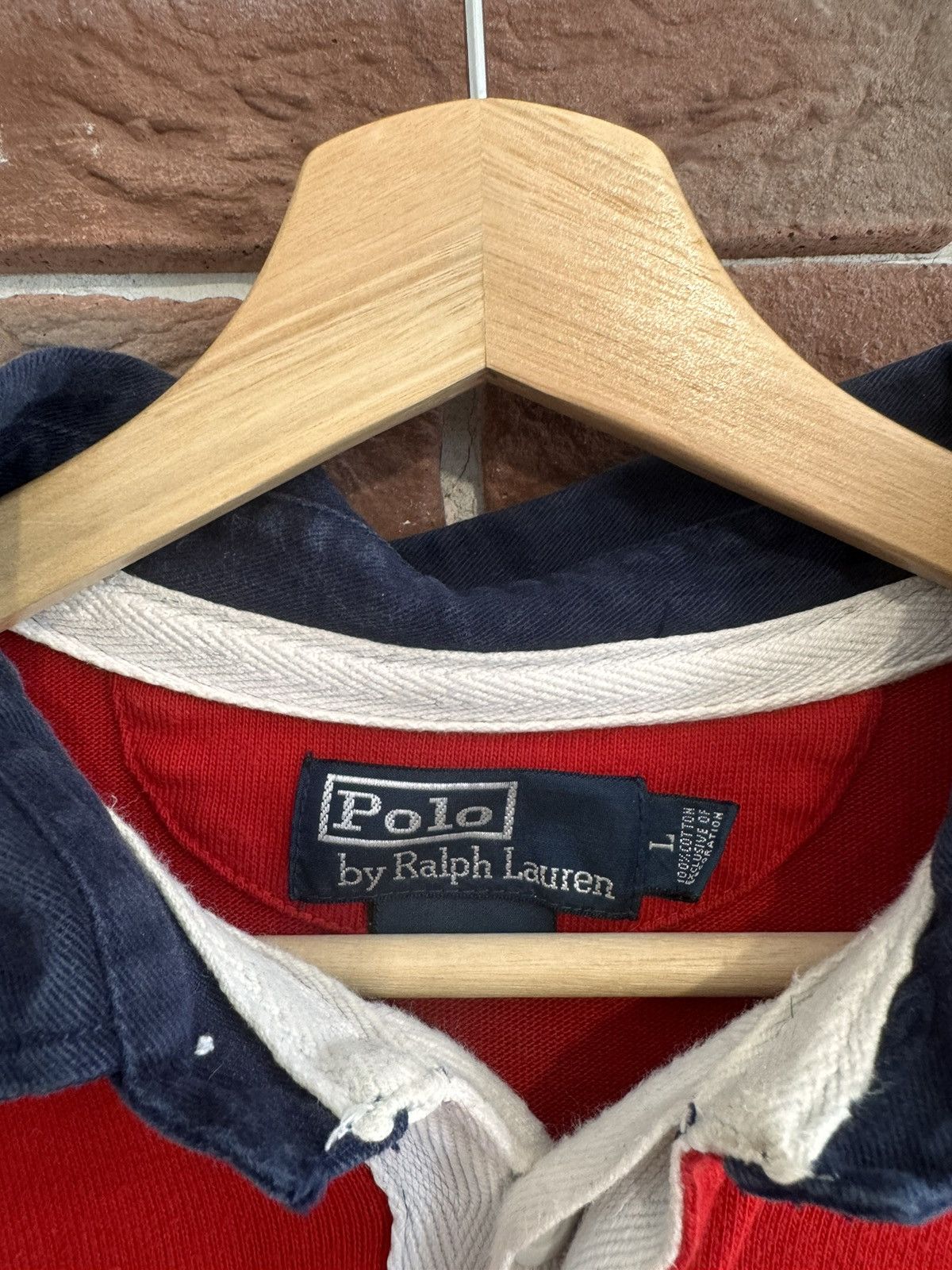 Vintage Polo Ralph Lauren USA Rugby Polo Shirt Rare Hype Red L Rare Size US L / EU 52-54 / 3 - 5 Thumbnail