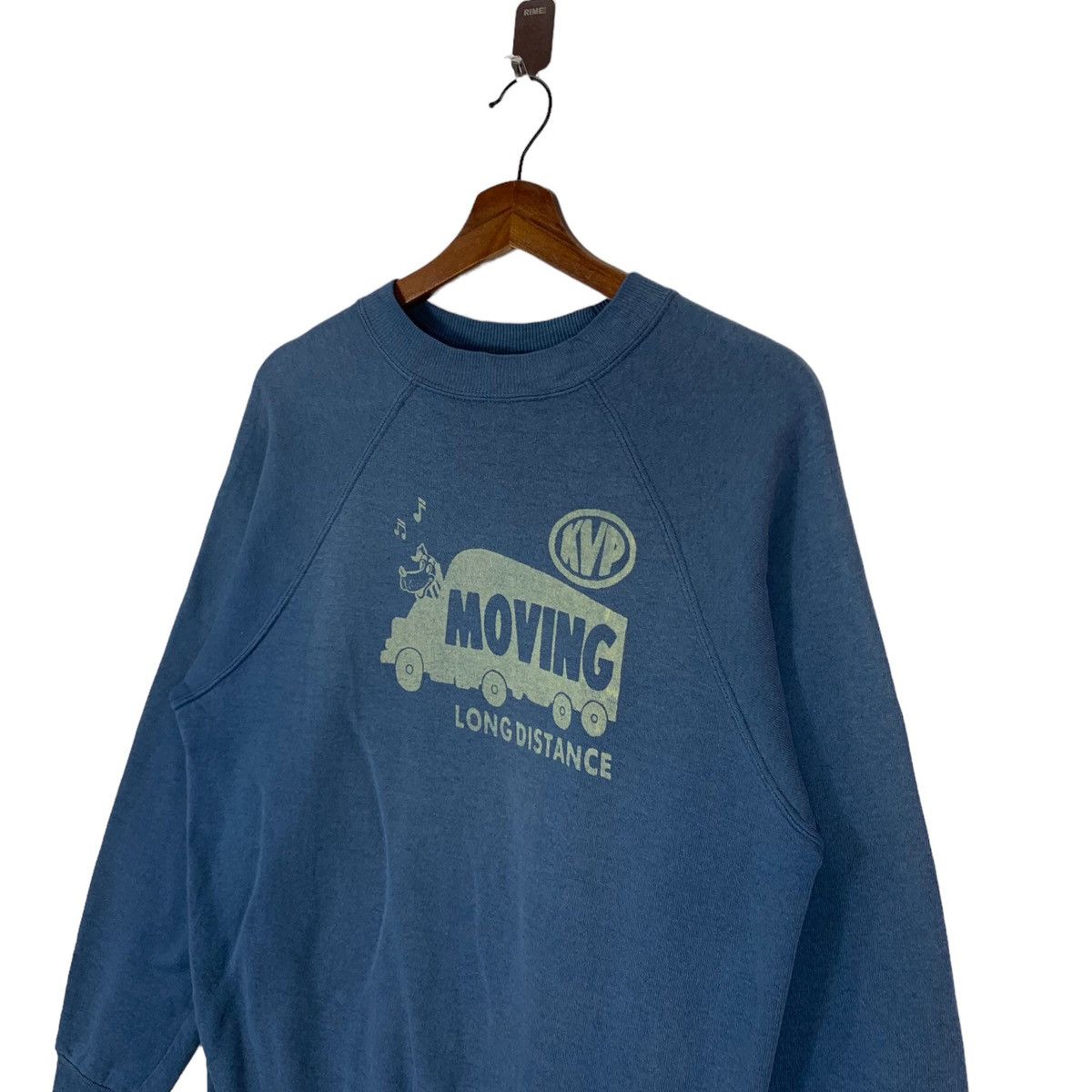 Vintage VINTAGE 80s MOVING LONG DISTANCES PULLOVER CREWNECK Size US M / EU 48-50 / 2 - 4 Thumbnail