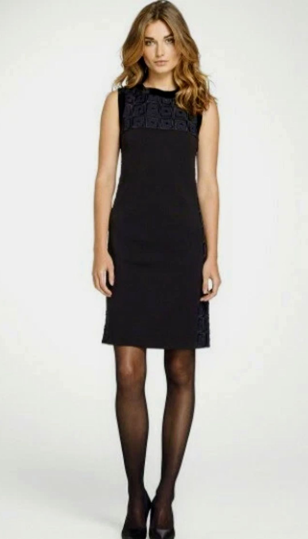 Tory Burch Tory Burch Denice Black Wool Silk Dress Size S Size S / US 4 / IT 40 - 1 Thumbnail