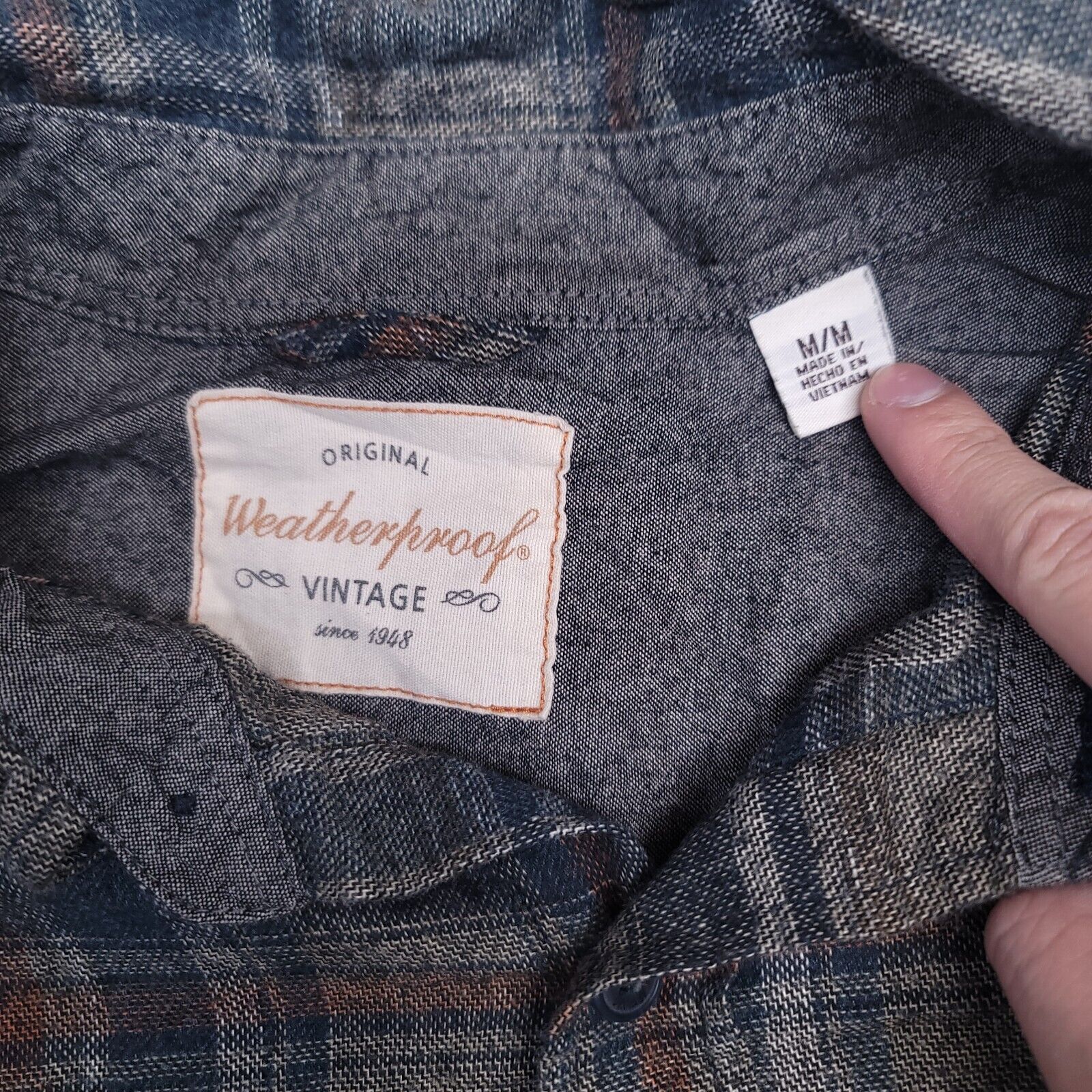 Weatherproof Weatherproof Madras Flannel Shirt Mens Size Medium M Brown Size US M / EU 48-50 / 2 - 3 Thumbnail