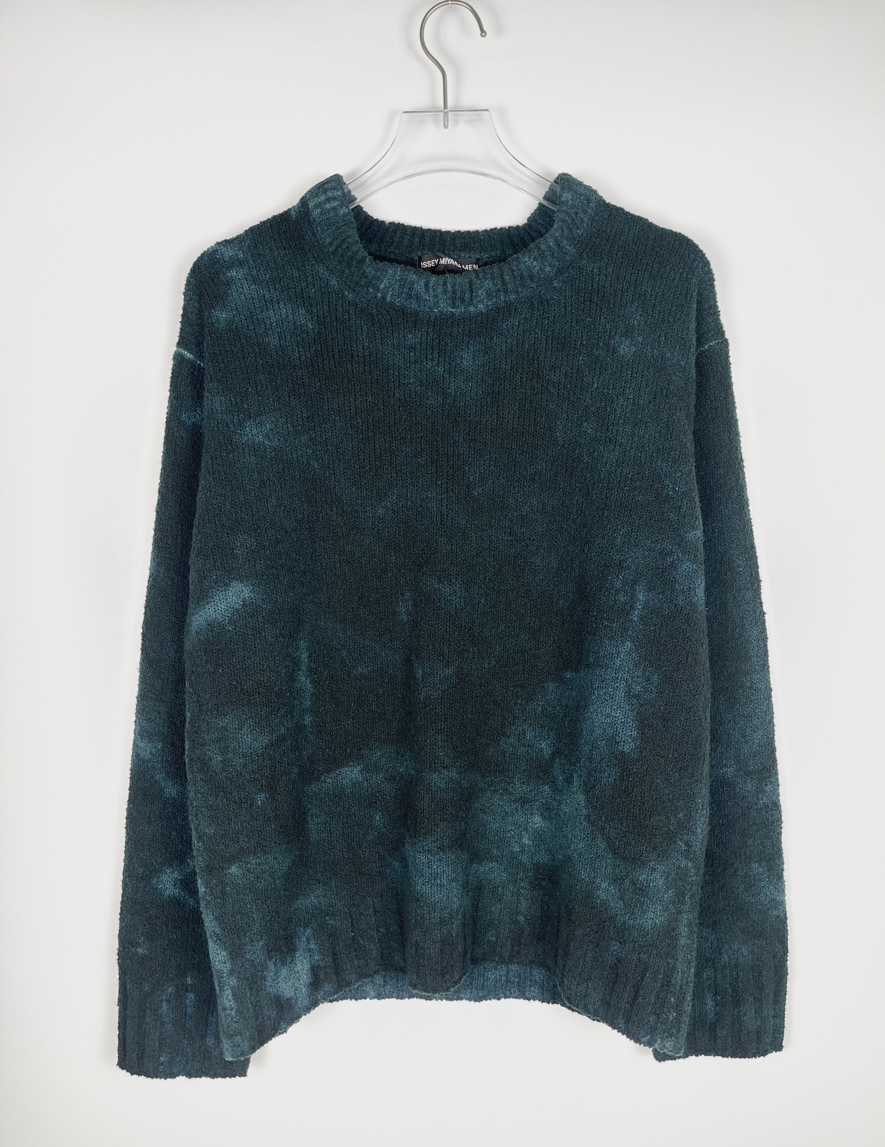 image of Issey Miyake Ombre Gradient Sweater in Teal Blue, Men's (Size Medium)