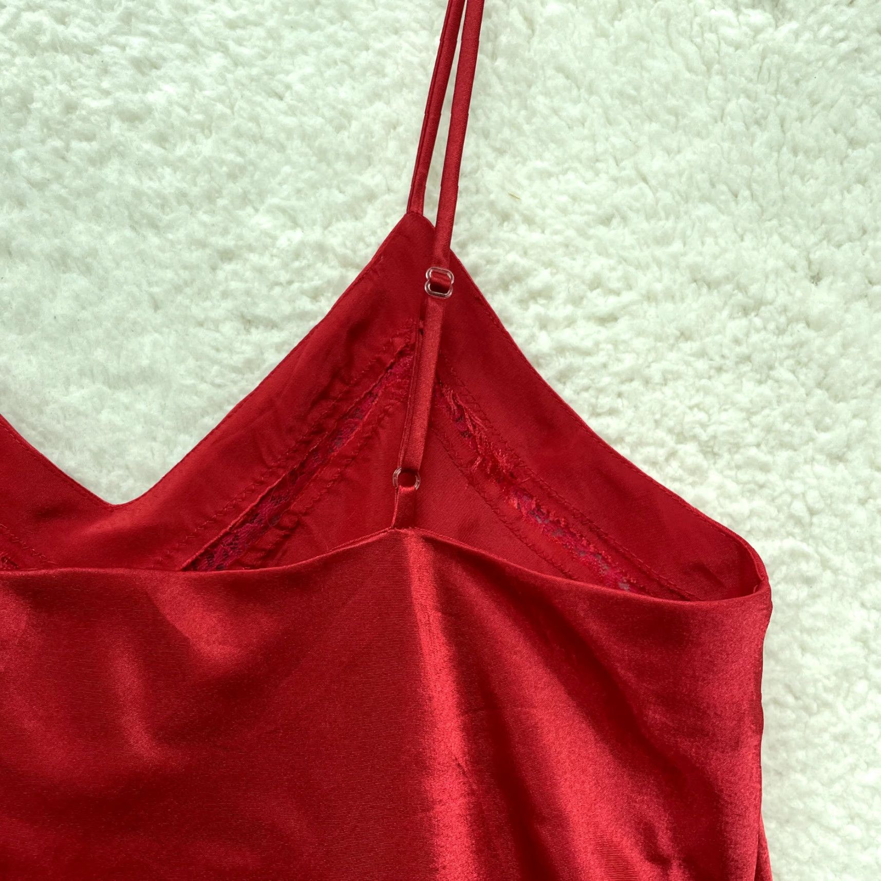 Vintage VINTAGE Slip Dress M Red Satin Chemise Negligee Lingerie Bentley Satin Slip Dress M Red Size M / US 6-8 / IT 42-44 - 4 Thumbnail