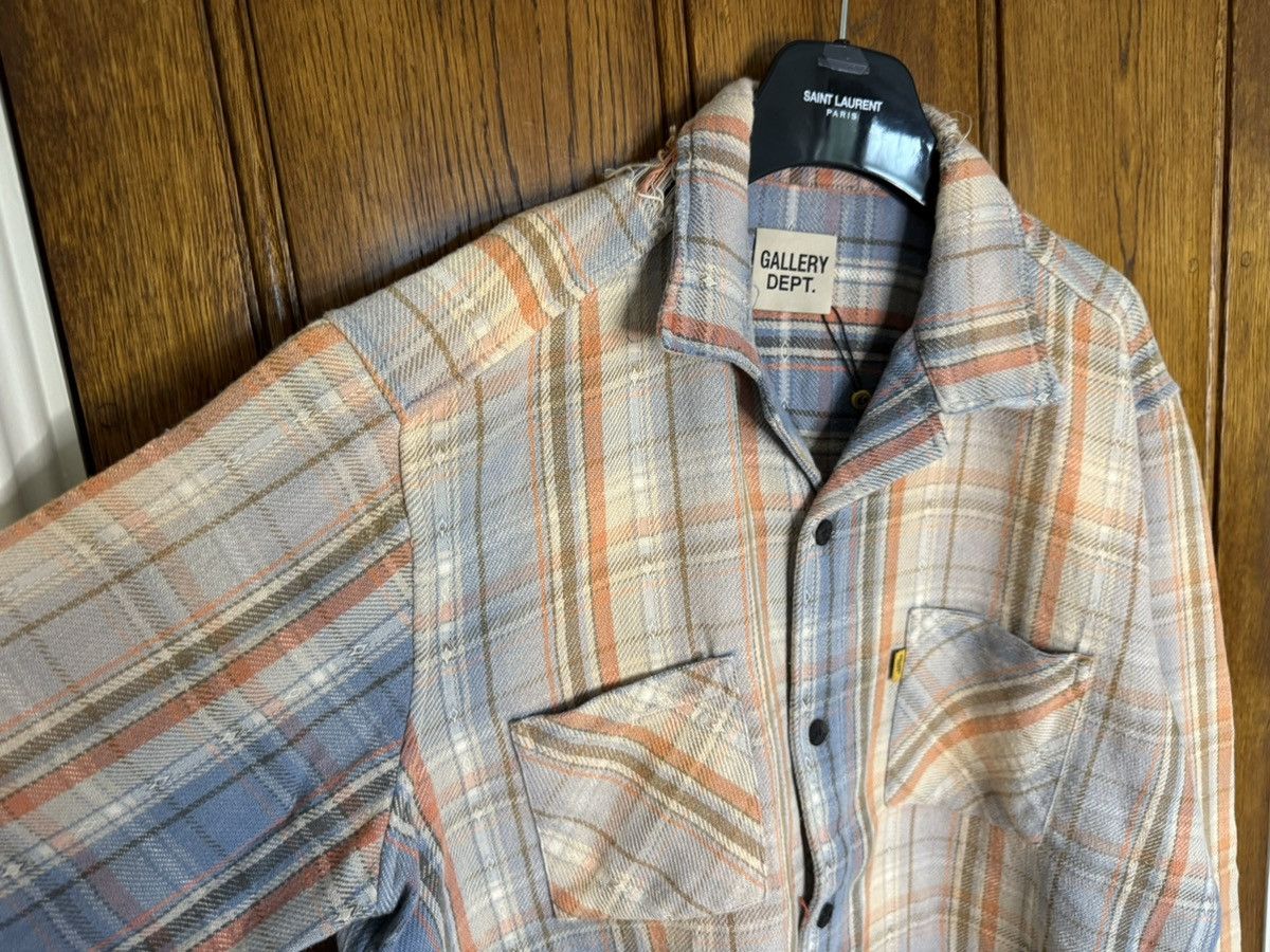 Gallery Dept. Gallery Dept Marley Distressed Checked Cotton-Flannel Shirt Size US XL / EU 56 / 4 - 13 Thumbnail