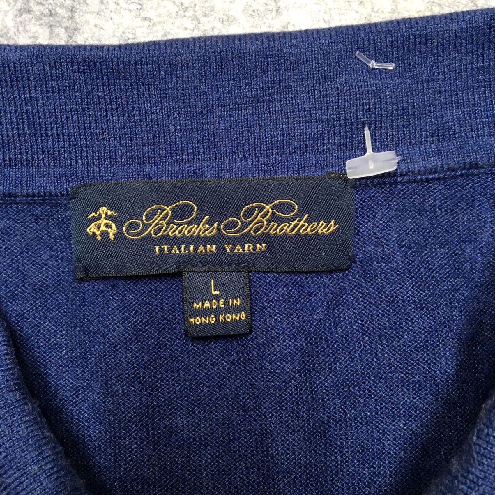 Brooks Brothers Brooks Brothers Sweater Mens Large Blue Long Sleeve Polo Knit Italian Yarn Sweater Polo Collar Mens L Blue Knit Pullover Ribbed Cuff/Hem Solid - Size US L / EU 52-54 / 3 - 4 Thumbnail