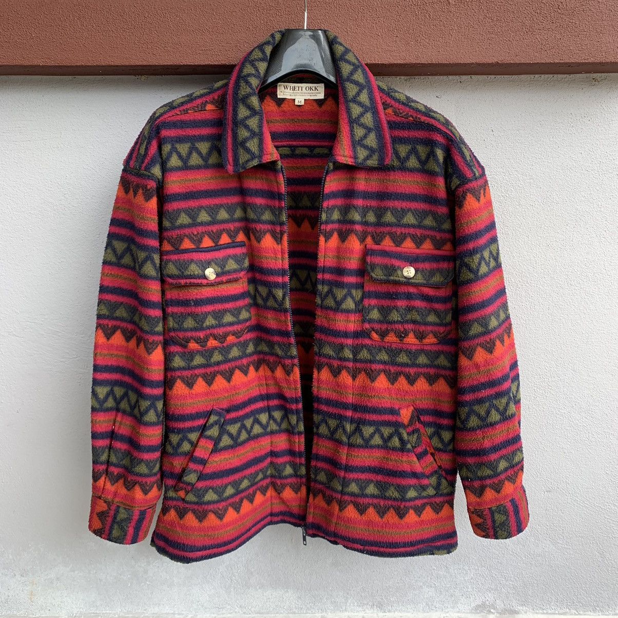 Japanese Brand JapaneseBrand Vintage 90s Fleece Zip Jacket Native Design Size US XL / EU 56 / 4 - 1 Thumbnail