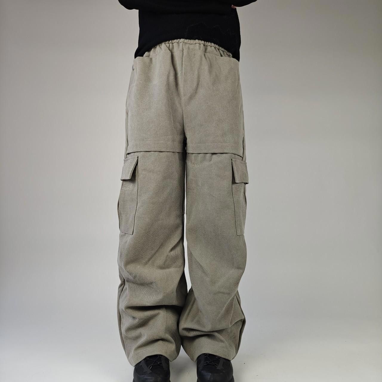 Other Beige Heavy Canvas Technical Wide Leg Trousers Size US 32 / EU 48 - 1 Thumbnail