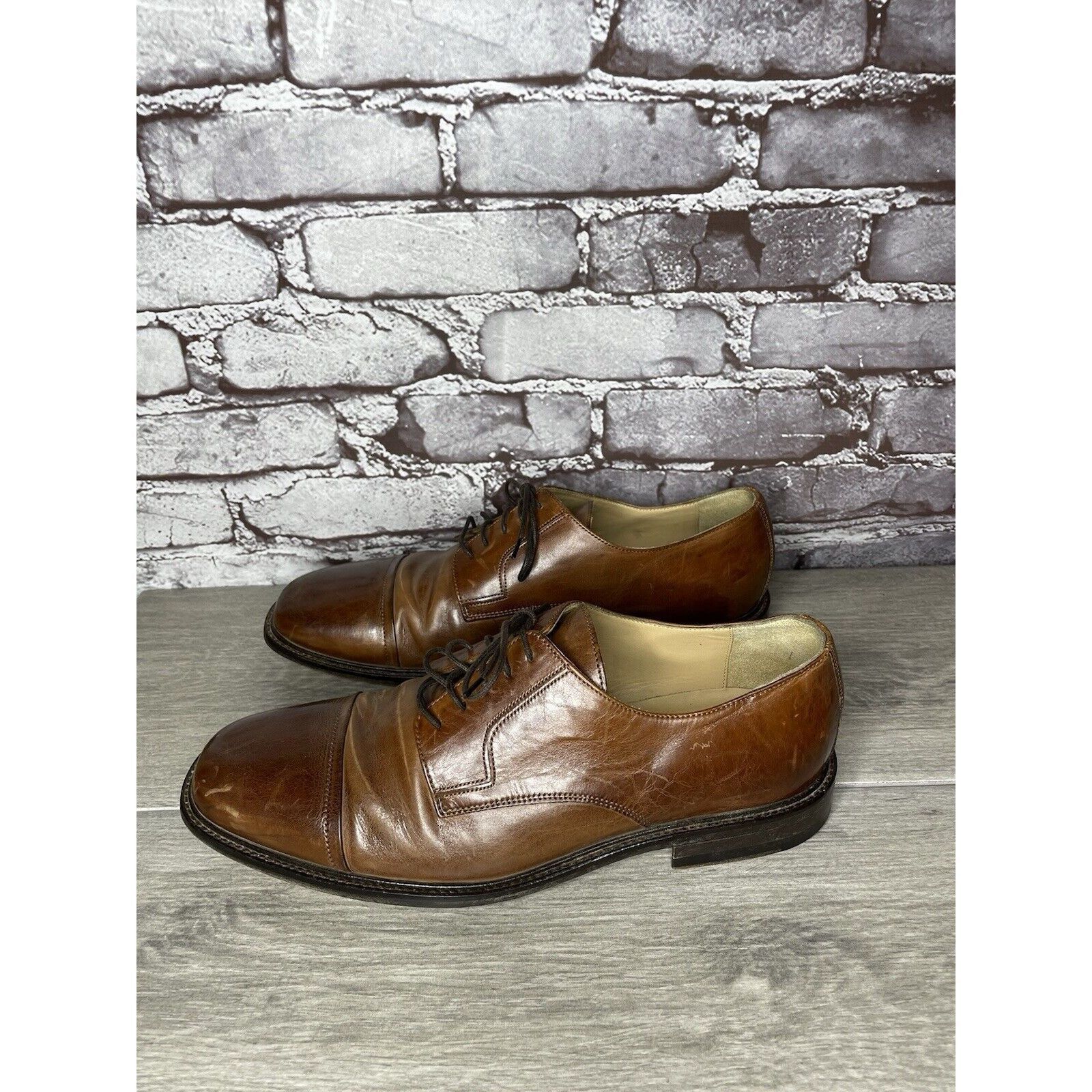 Johnston & Murphy Johnston Murphy J. Murphy Brown Leather Cap Toe Oxford Dress Size US 10 / EU 43 - 10 Thumbnail