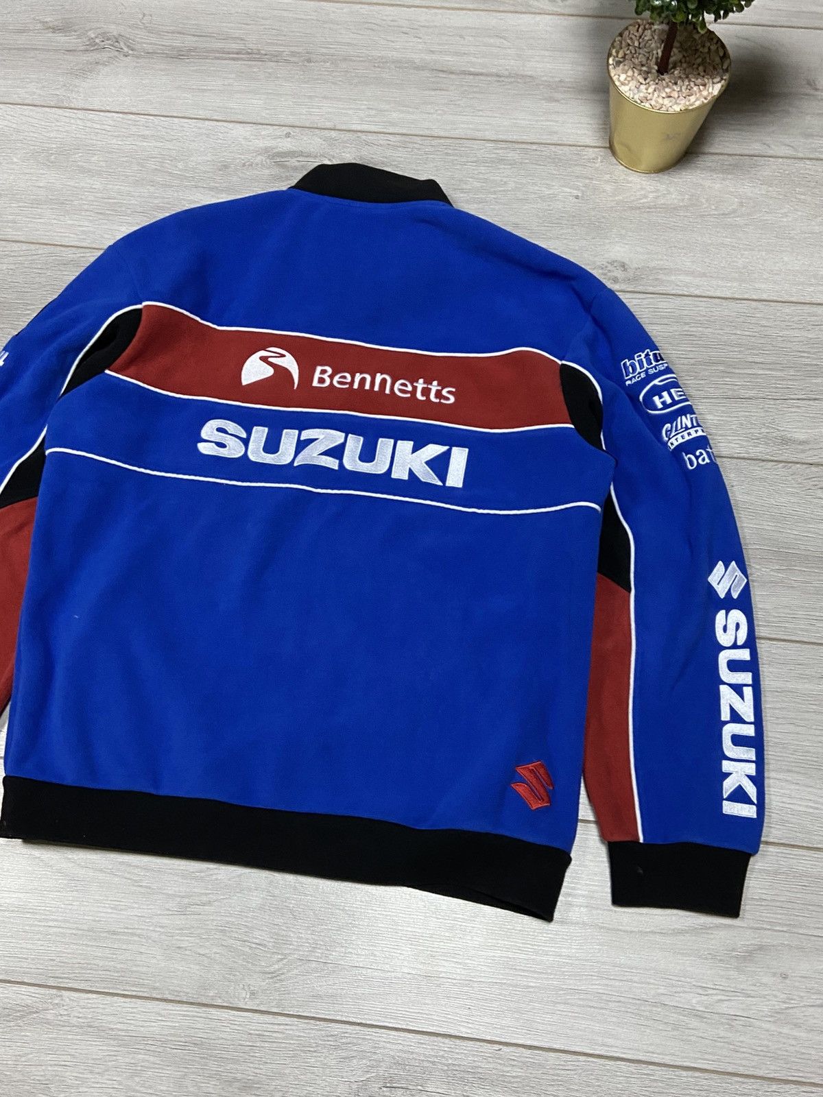 Vintage Suzuki vintage big logo zip sweatshirt fleece Size US XL / EU 56 / 4 - 12 Thumbnail