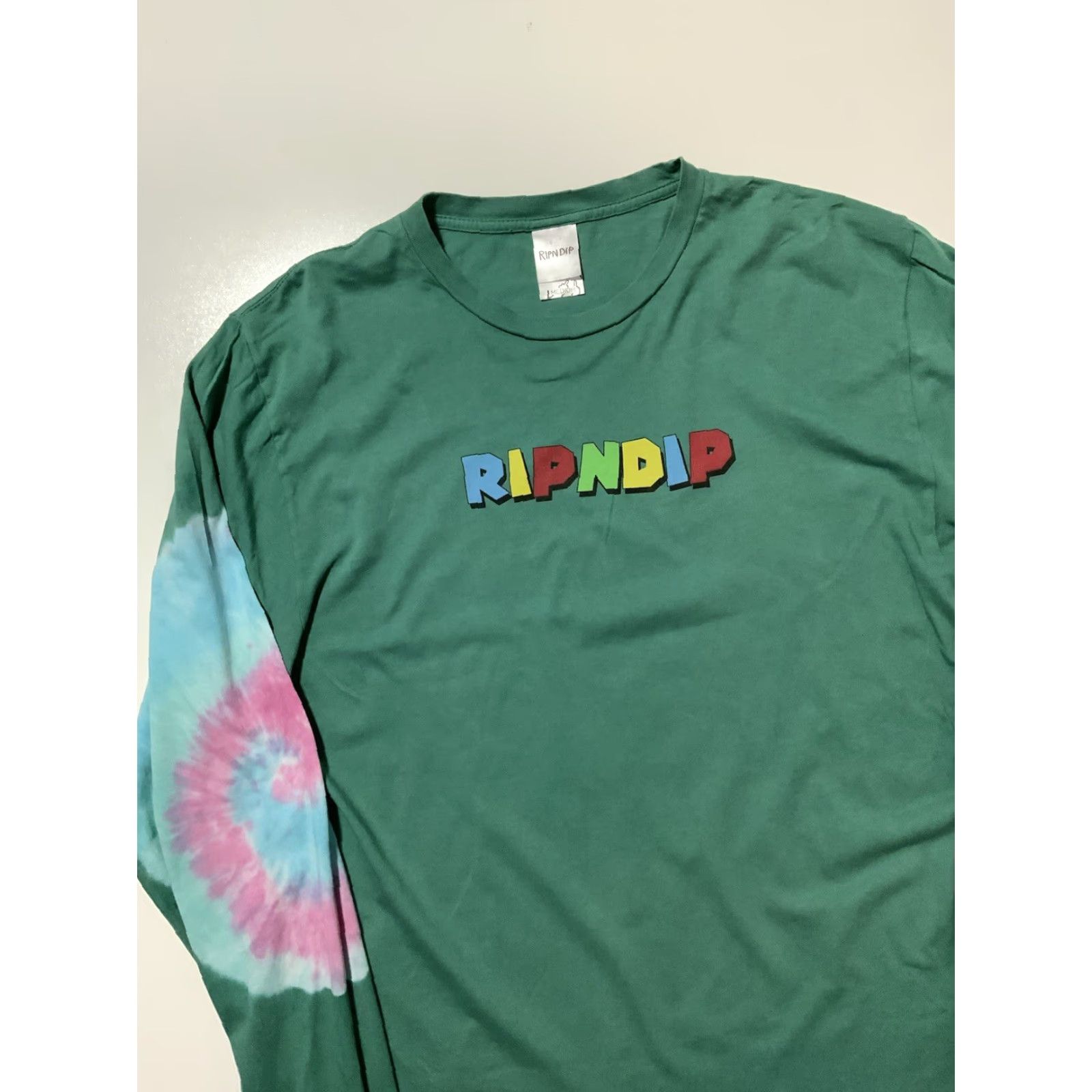 RIPNDIP RIPNDIP Lord Nermal Cat Super Mario Tie Dye Long Sleeve T-Shirt M Multicolor Mens Shirt Size US M / EU 48-50 / 2 - 3 Thumbnail