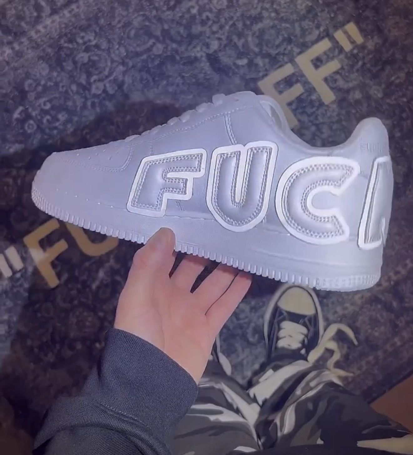 Designer 🖕🏻 FYB Fuck Your Brand FUCK OFF Custom AF1 CPFM Low Size 12 🖕🏻 Size US 12 / EU 45 - 13 Thumbnail