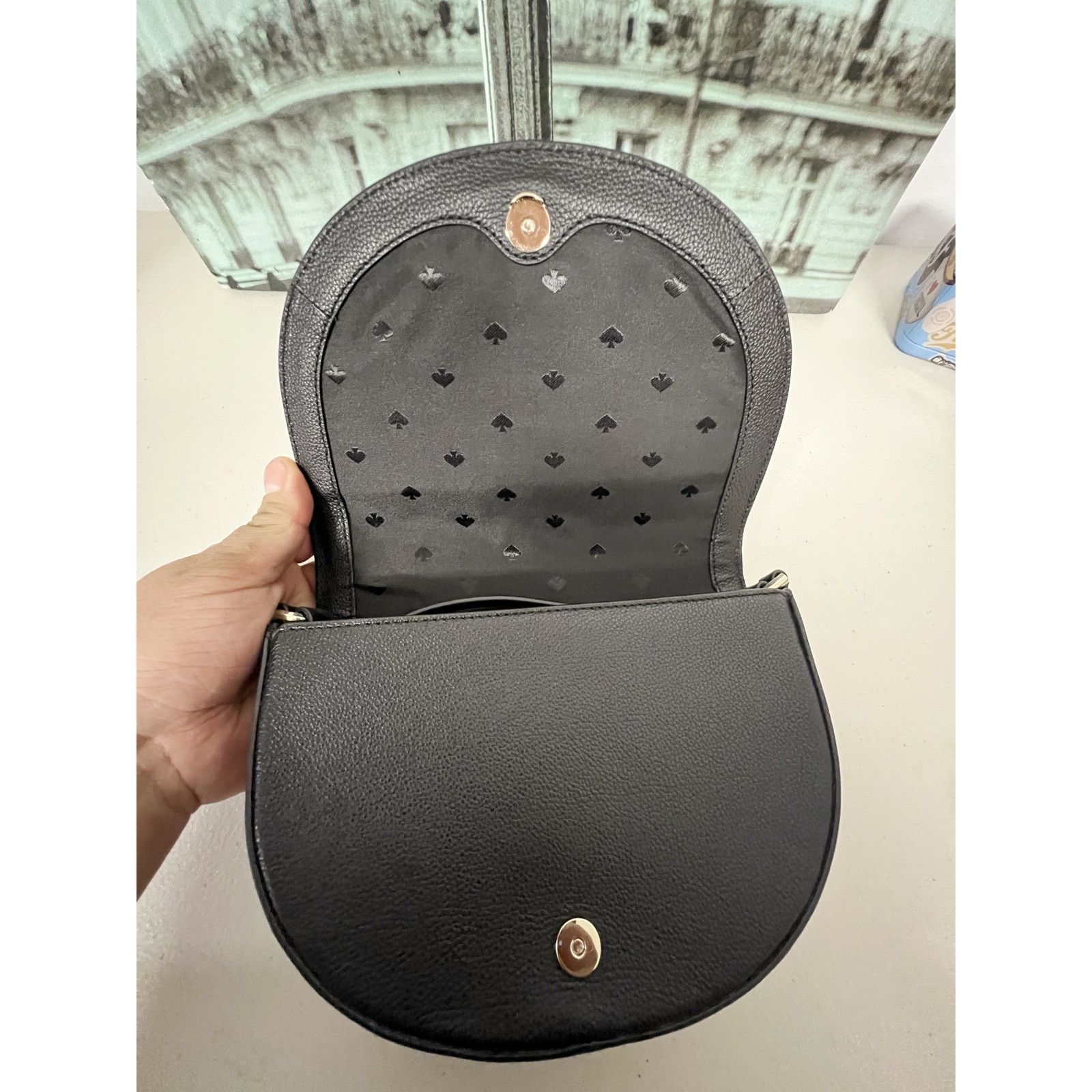 Kate Spade Kate Spade K8145 Luna Crescent Herringbone Floral Black Size ONE SIZE - 6 Thumbnail