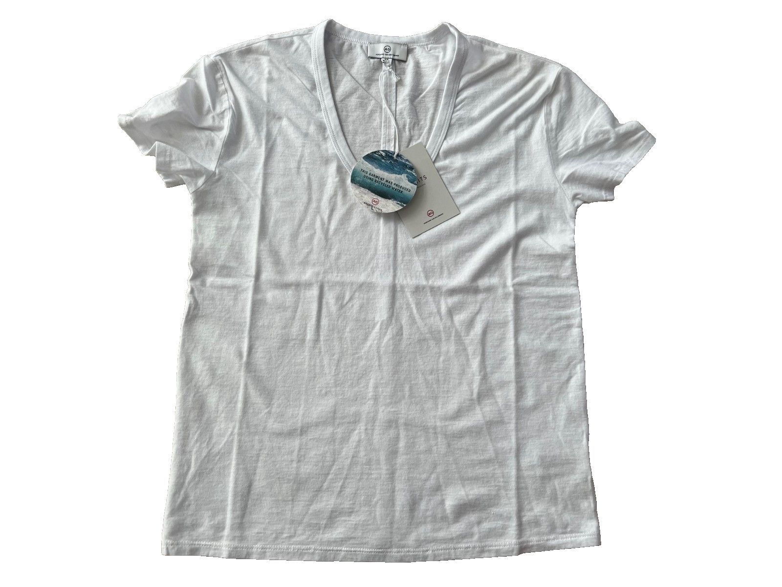 AG Adriano Goldschmied AG Adriano Goldschmied Hensen V-Neck Tee White ( XS ) Size XS / US 0-2 / IT 36-38 - 1 Thumbnail