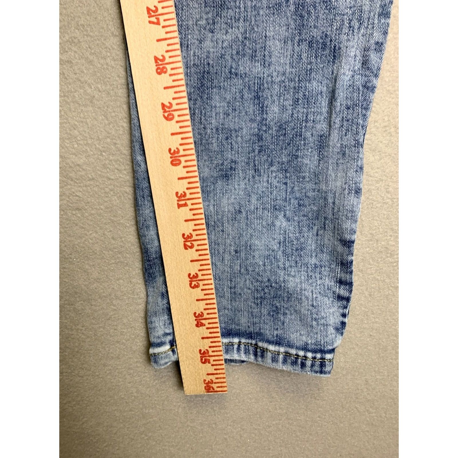 Vintage American Eagle Jeans 31x34 Men’s Slim Skinny Stacked 5-Pocket Blue Denim Size US 31 - 6 Thumbnail