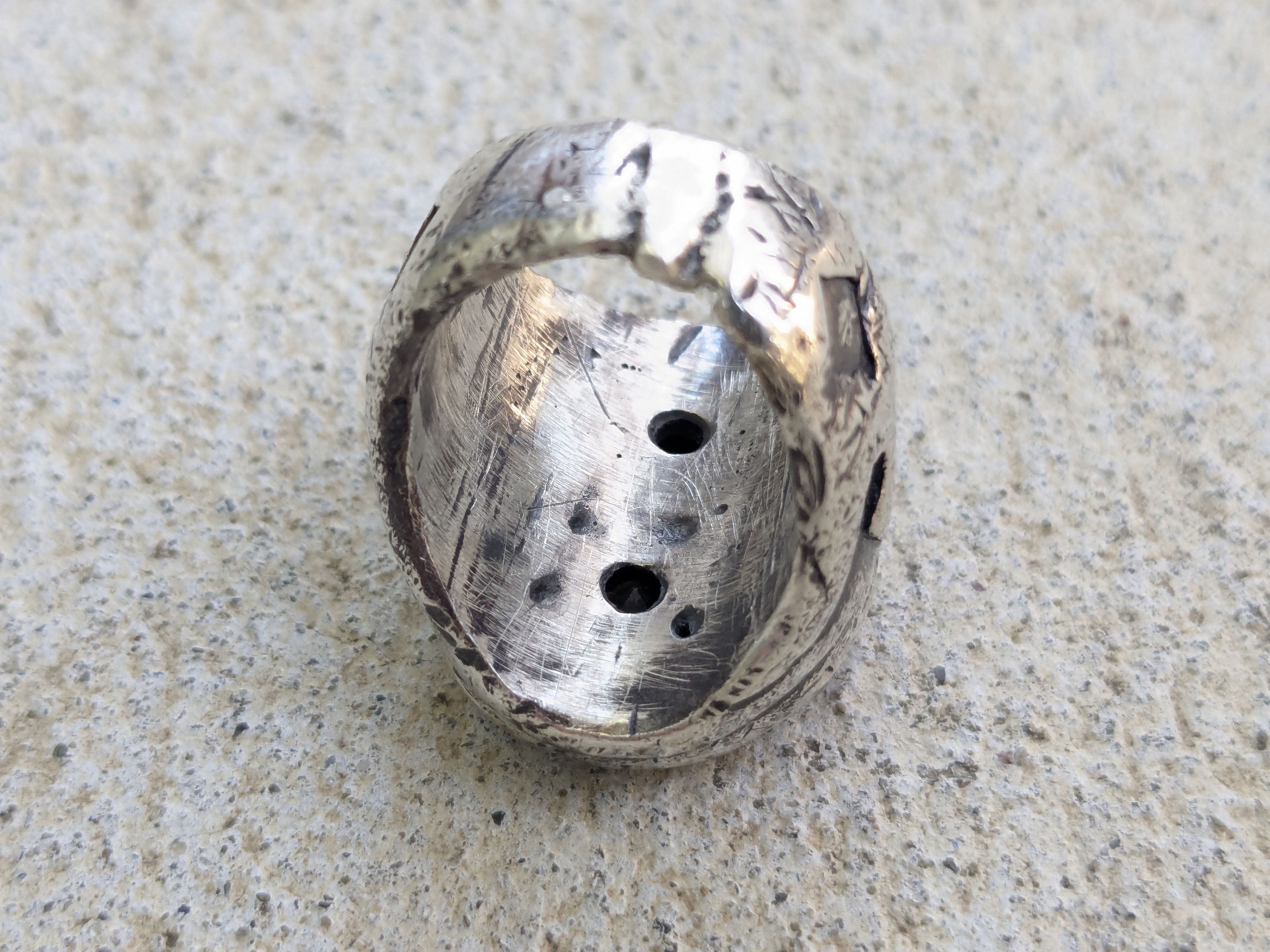 Other Vintage Sterling Silver Ring CZ 6 Trident Cocktail Pinky Size ONE SIZE - 11 Thumbnail