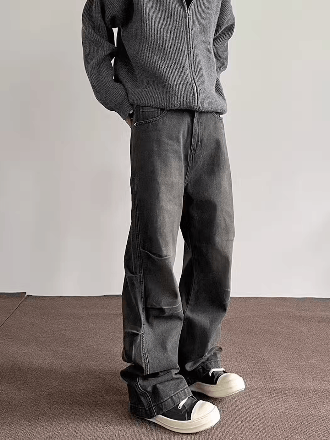 Japanese Brand × Jean Retro pleated silhouette straight-leg bootcut jeans Size US 33 - 1 Thumbnail