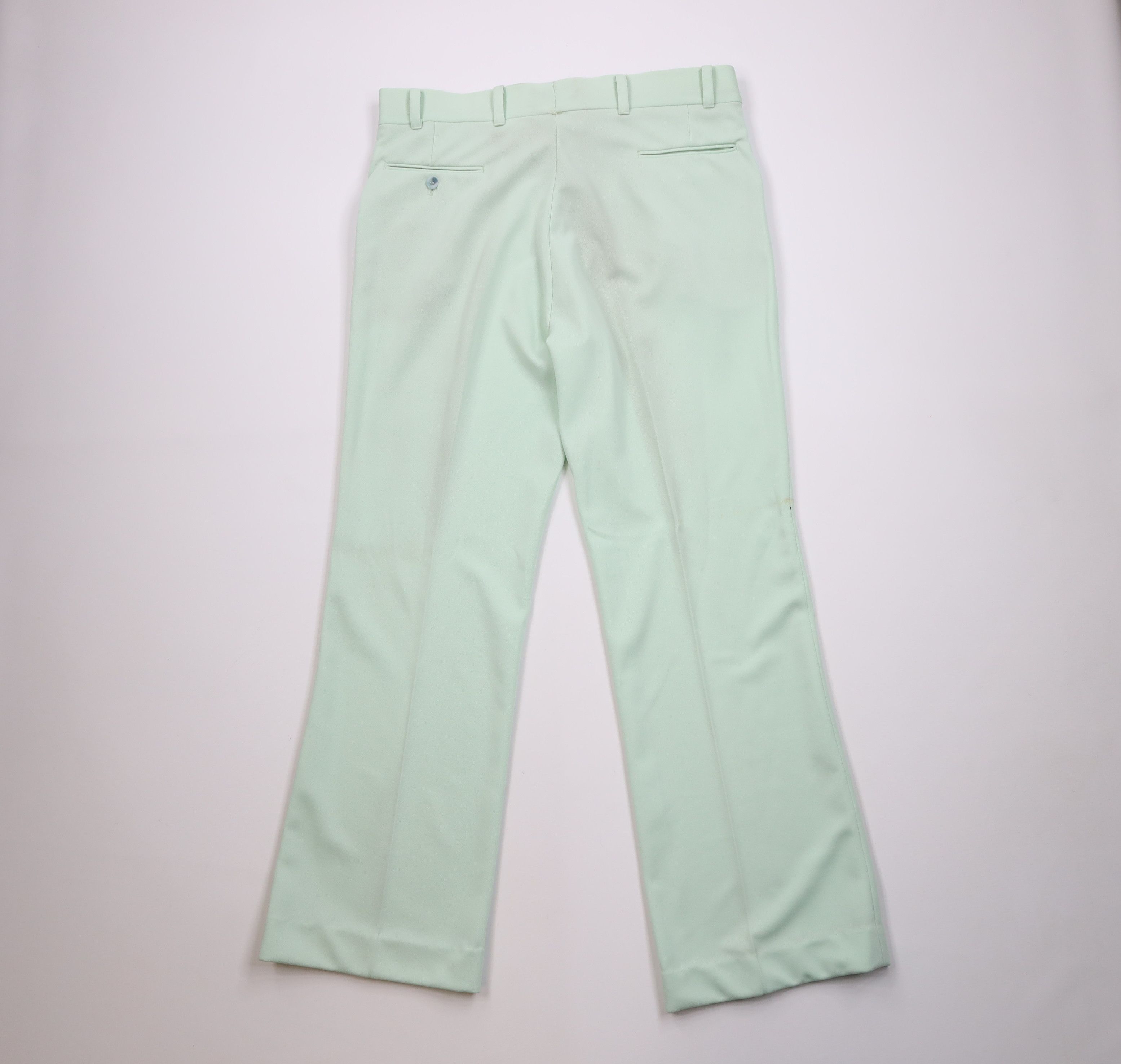 Vintage Vintage 60s 70s Streetwear Knit Bell Bottoms Pants Green USA Size US 38 / EU 54 - 11 Thumbnail